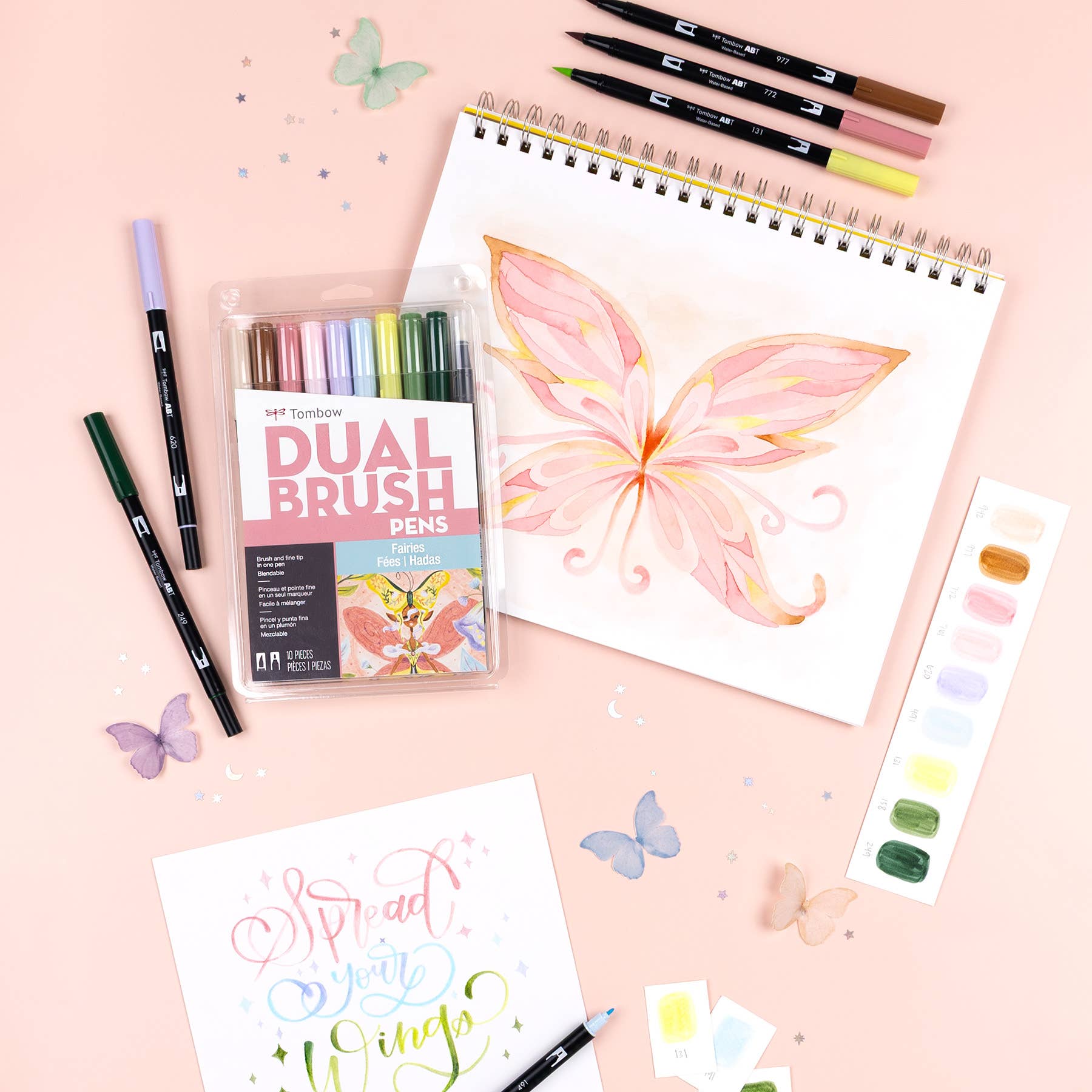 Tombow Dual Brush Pen Art Markers – Fairies Palette (10-Pack)