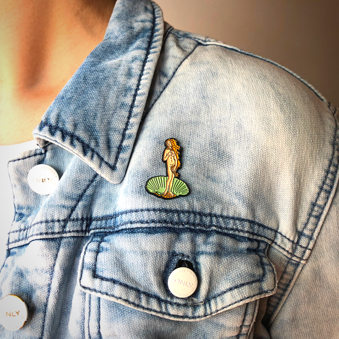 Birth of Venus Enamel Pin by Botticelli | 1.25" Soft Enamel | 6 Colors