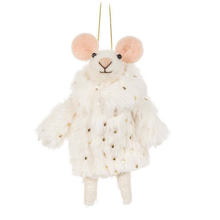 Fancy Winter Mouse Ornament — 2 Styles, 5"