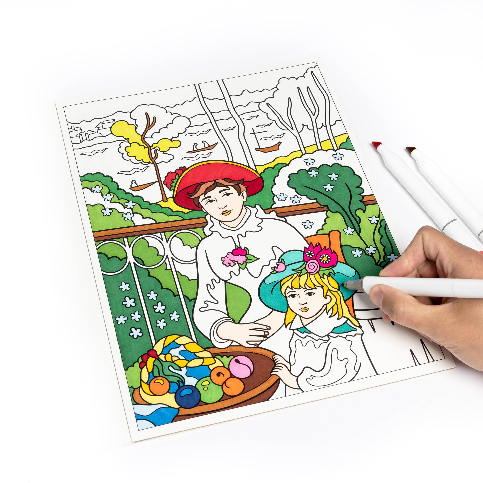 Impressionist Masterpieces Coloring Book | 12 Paintings by Monet, Renoir, Degas | Premium Thick Paper