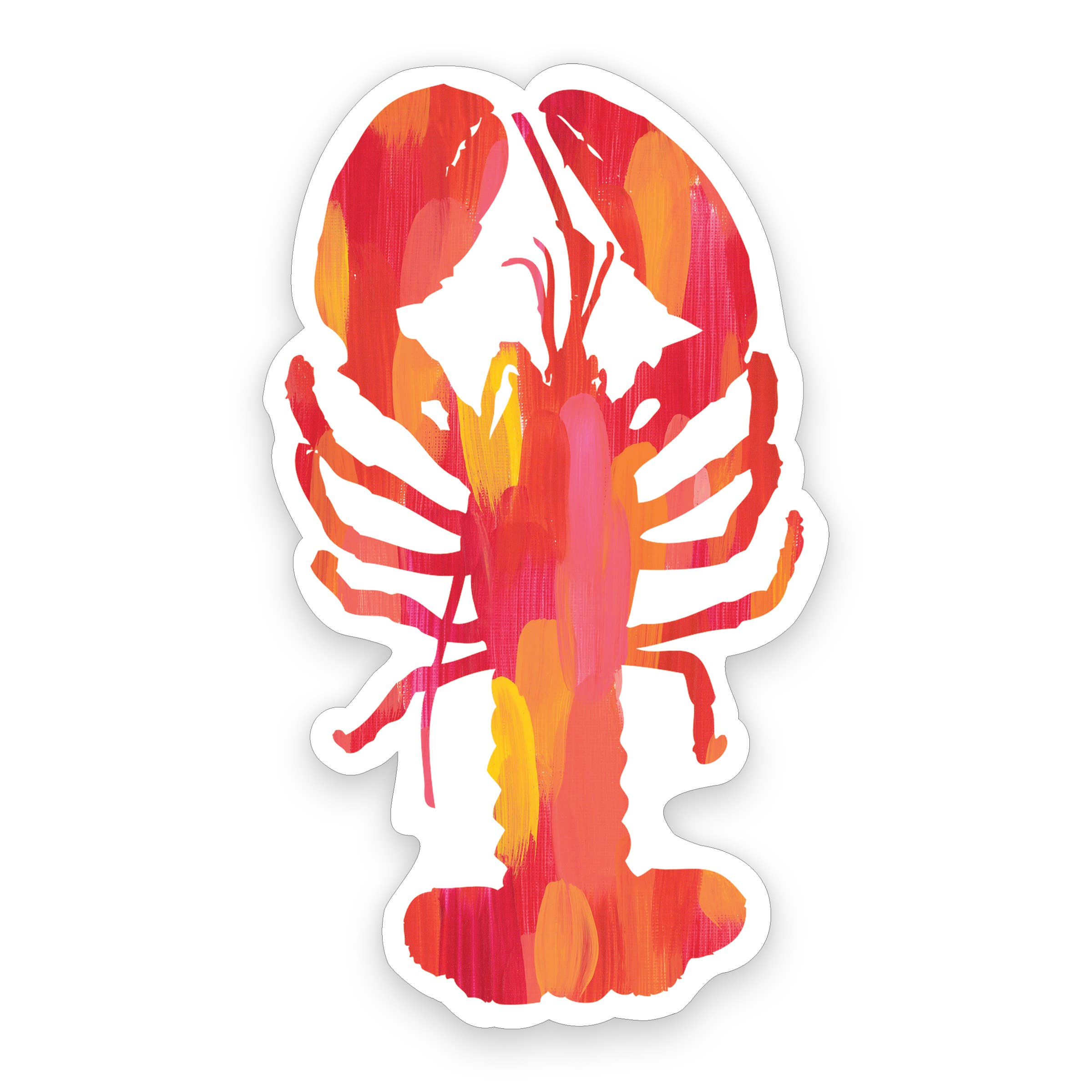 Red & Yellow Lobster Sticker — 1.75" × 3"