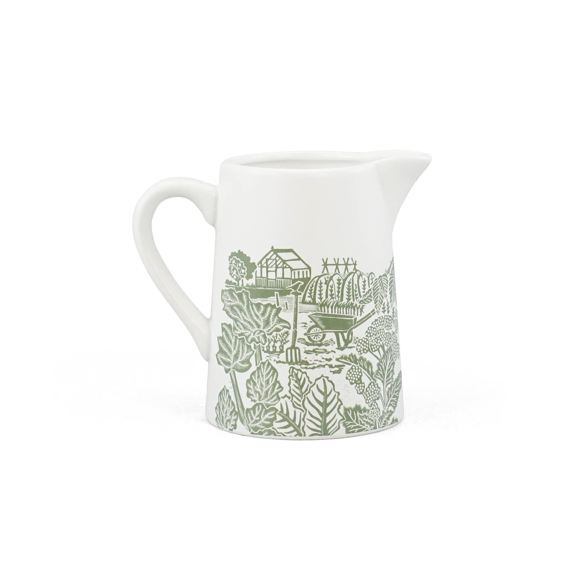 Kate Heiss “Woodland Green” Ceramic Jug – Acorns & Thistles