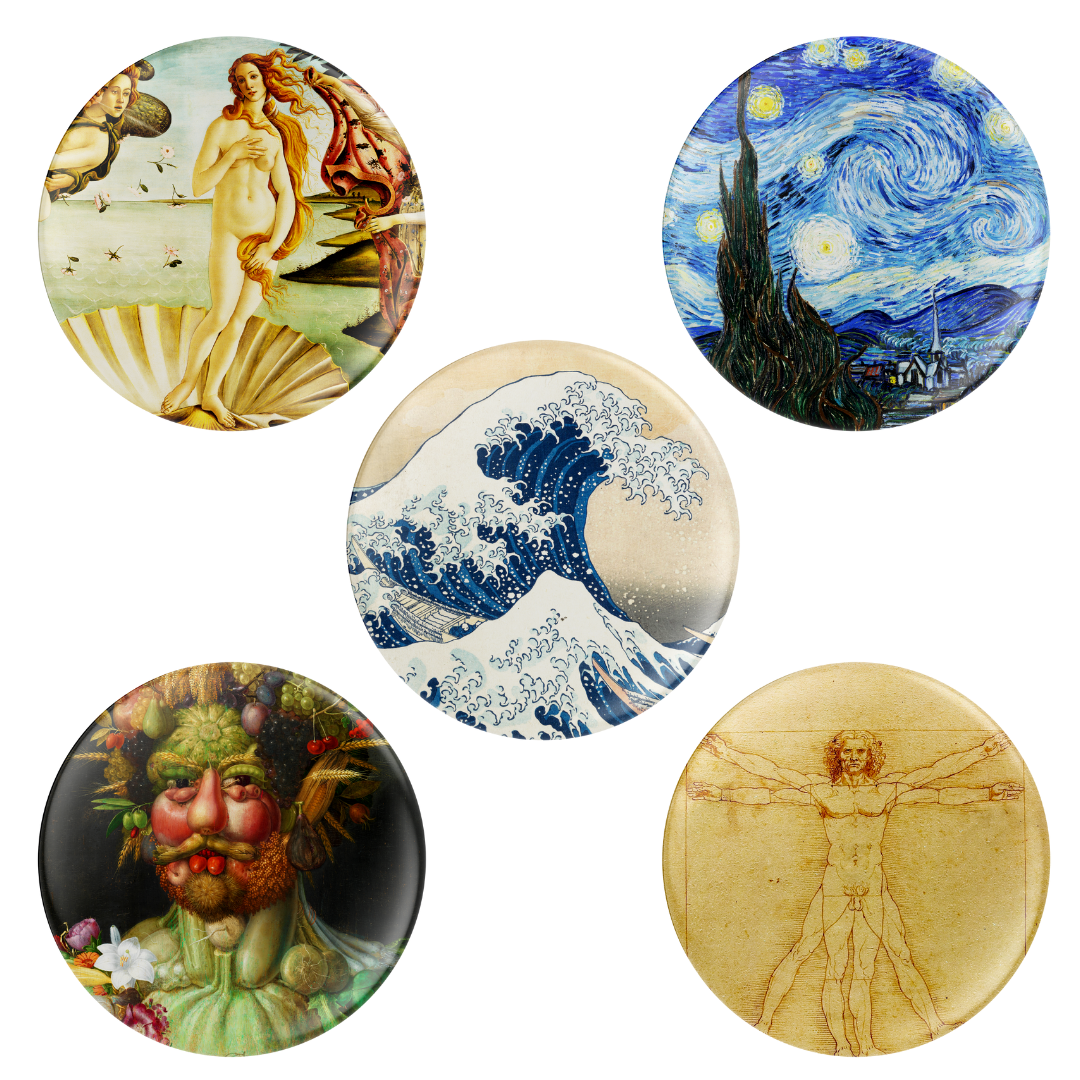 Masterpieces Art Buttons — 20 Designs