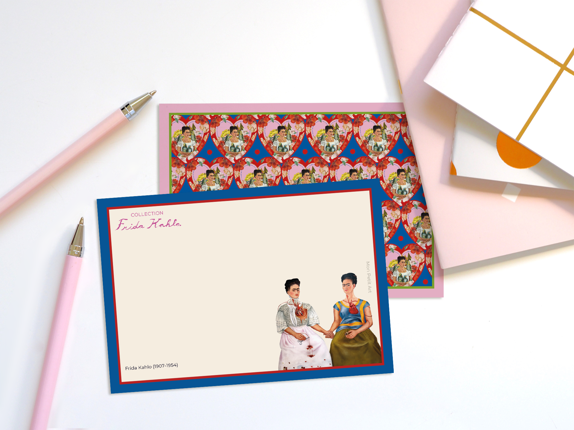Frida Kahlo Stationery Set by Mon Petit Art | 15 Cards & Labels