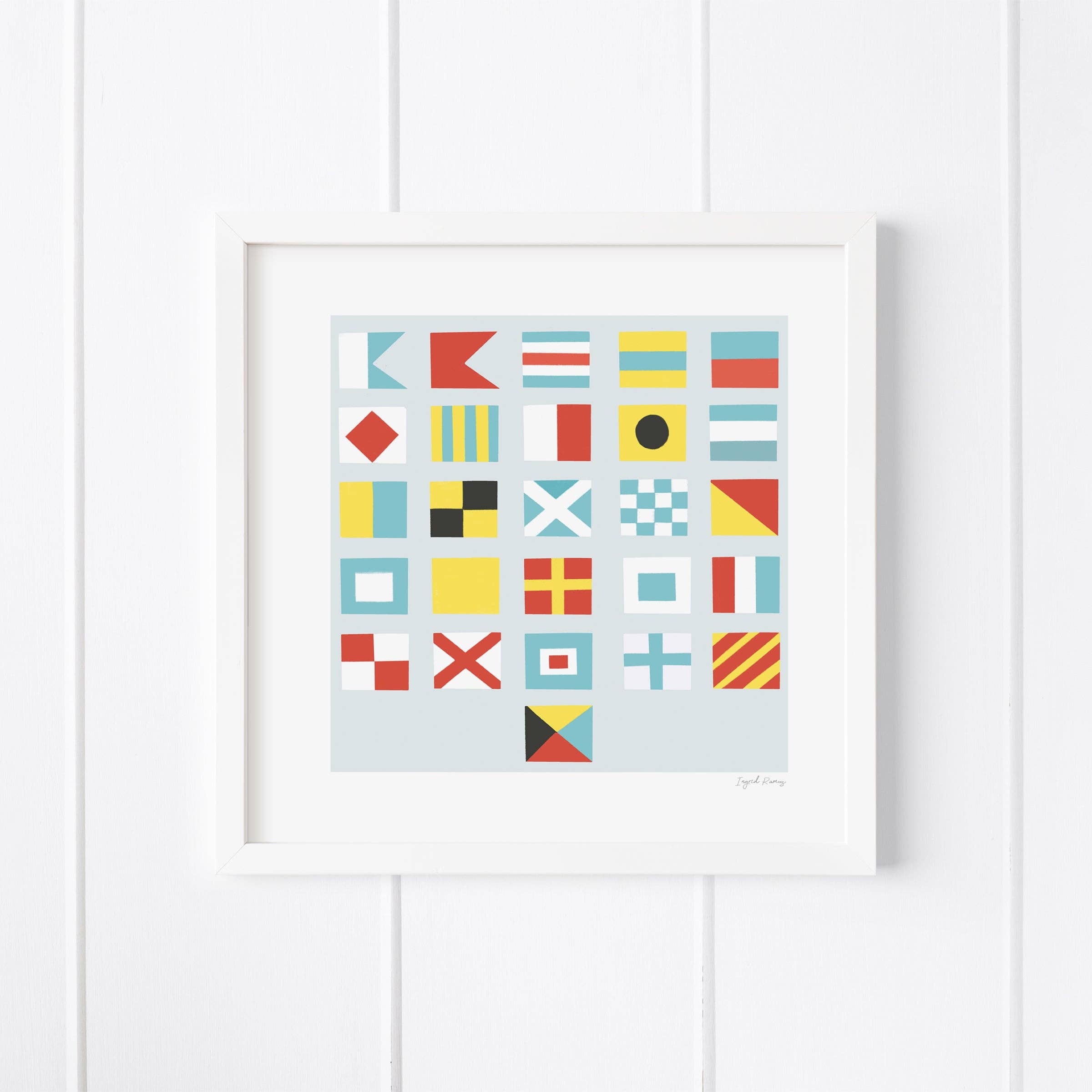 Nautical Alphabet Art Print 12 x 12