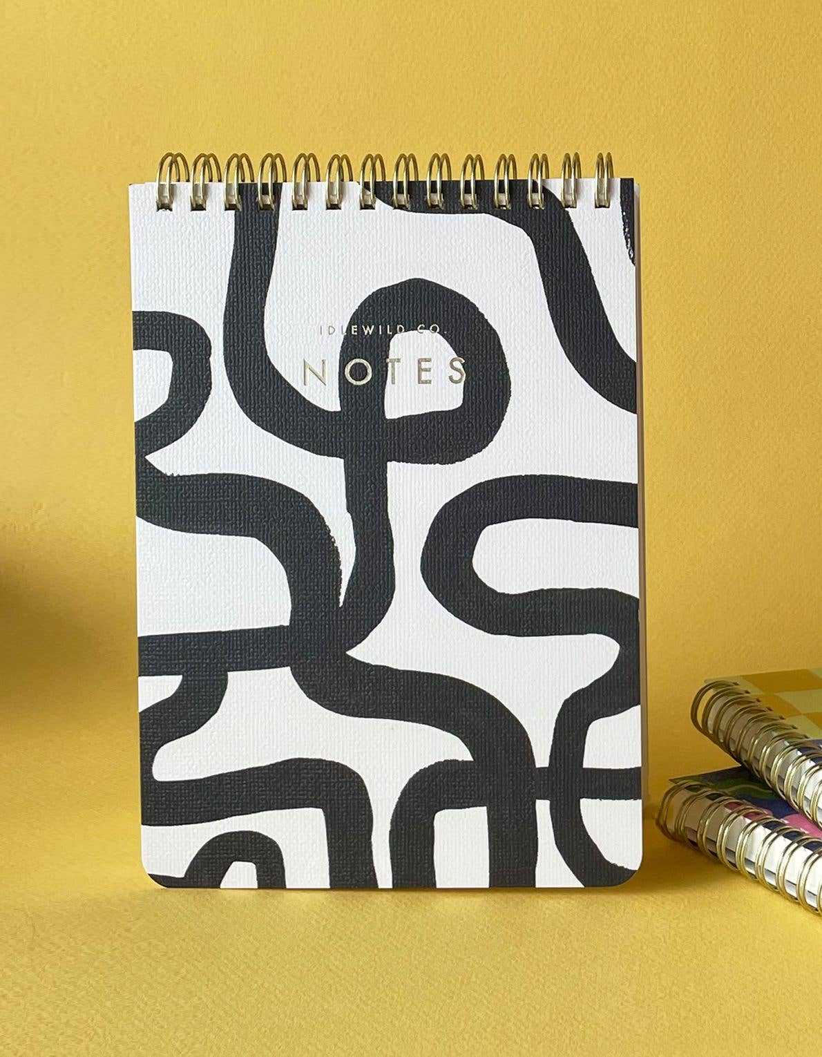 Black & White Squiggle Jotter — 5" × 7"