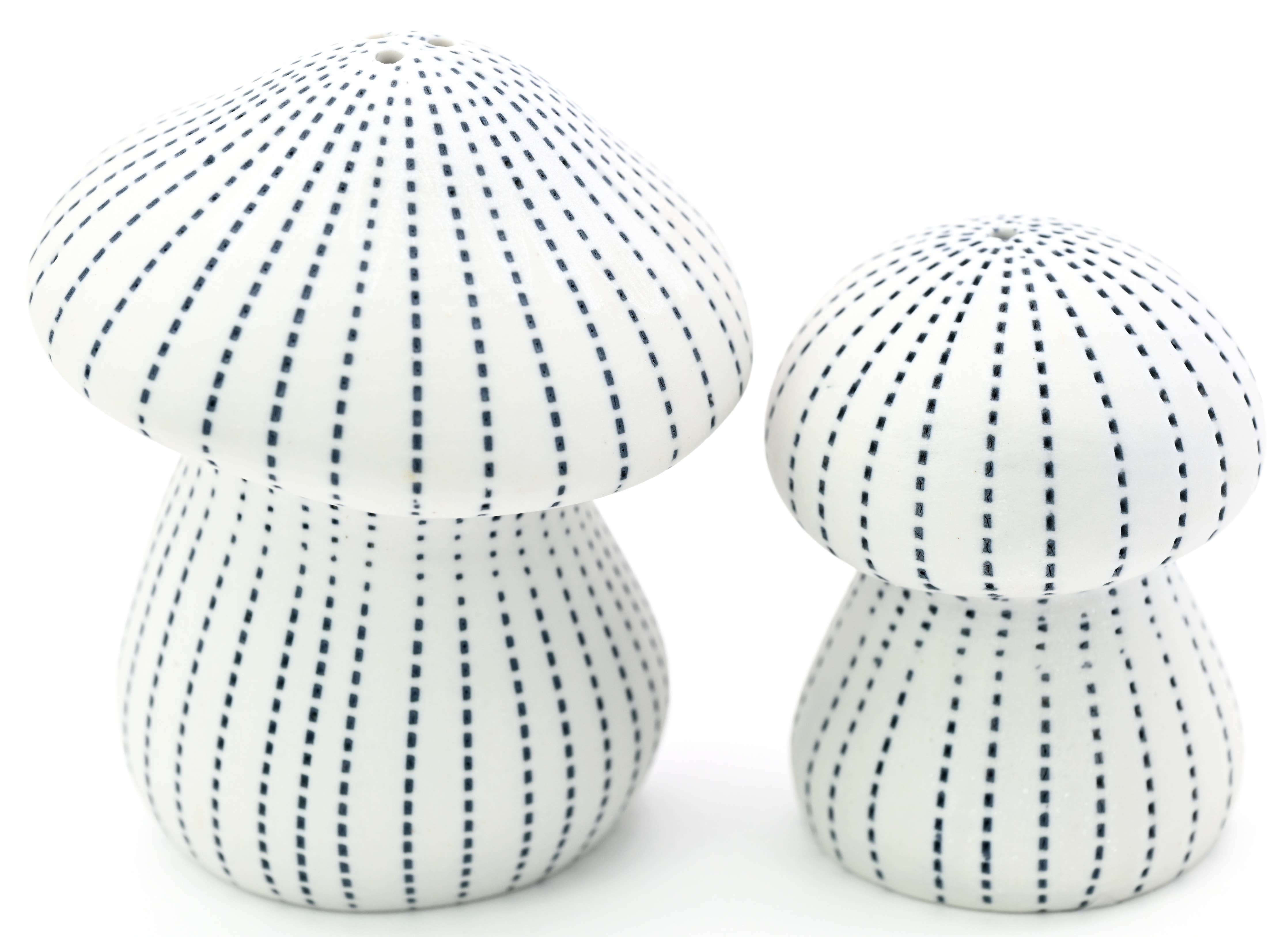 Mushroom Handcrafted Porcelain Salt and Pepper Shaker Set