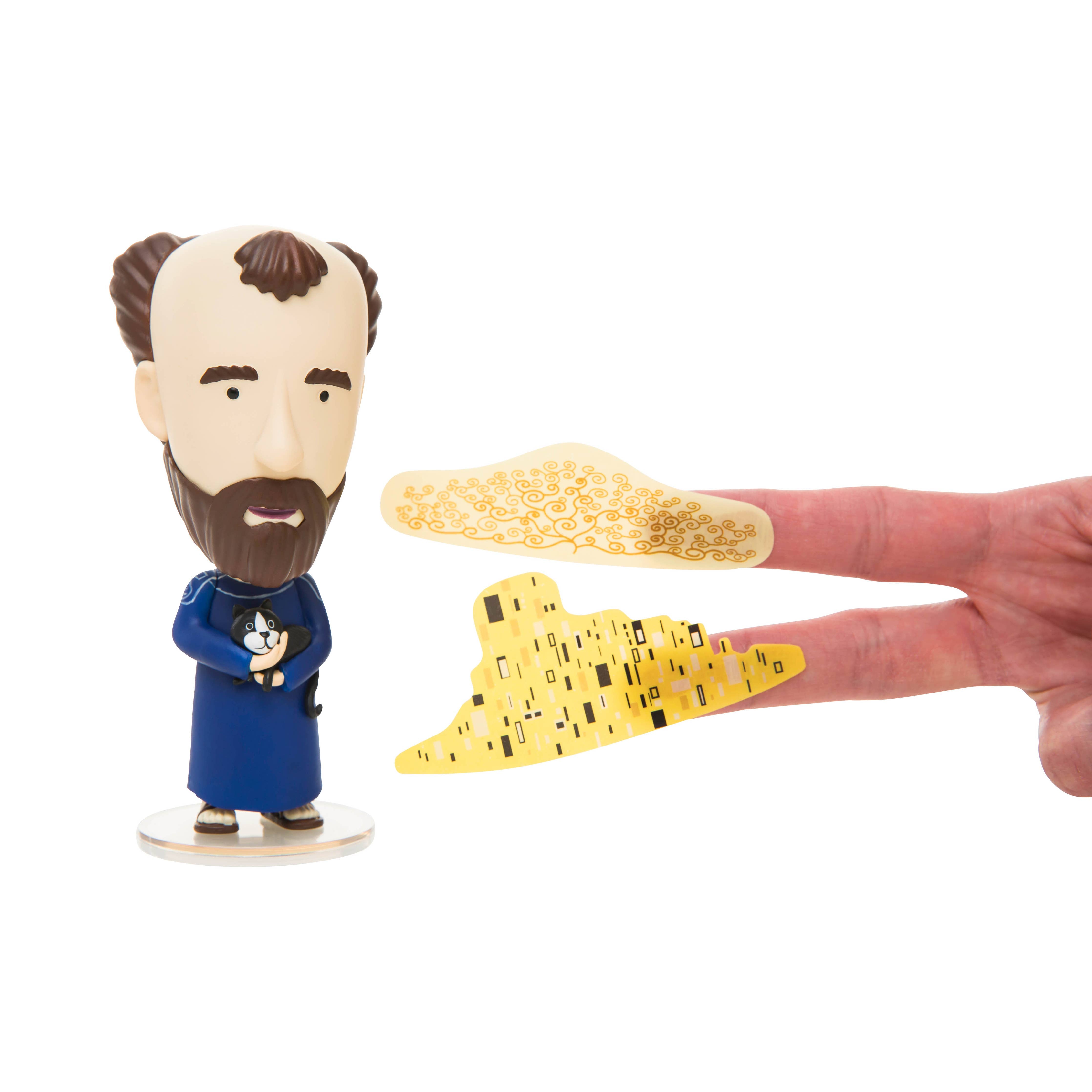 Gustav Klimt Figurine | 5" Art History Collectible | Golden Phase Stickers
