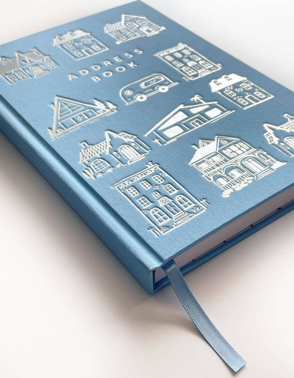 Houses (Blue) Address Book — Silver Foil Edition