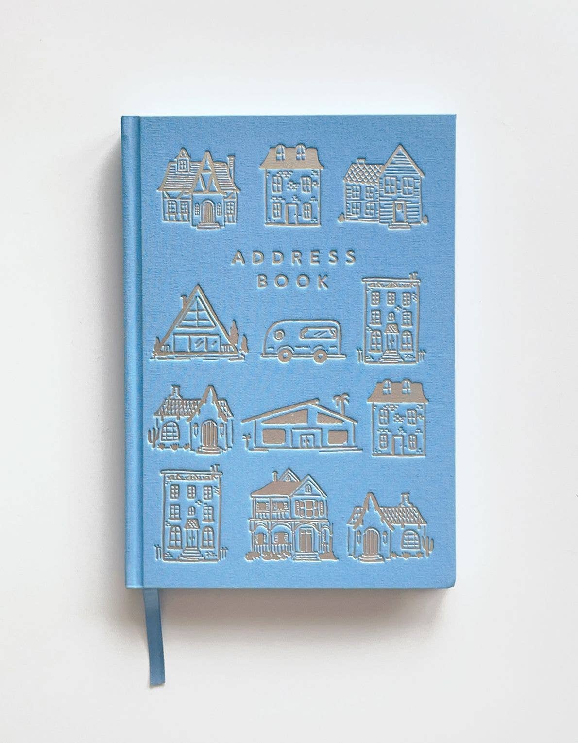 Houses (Blue) Address Book — Silver Foil Edition