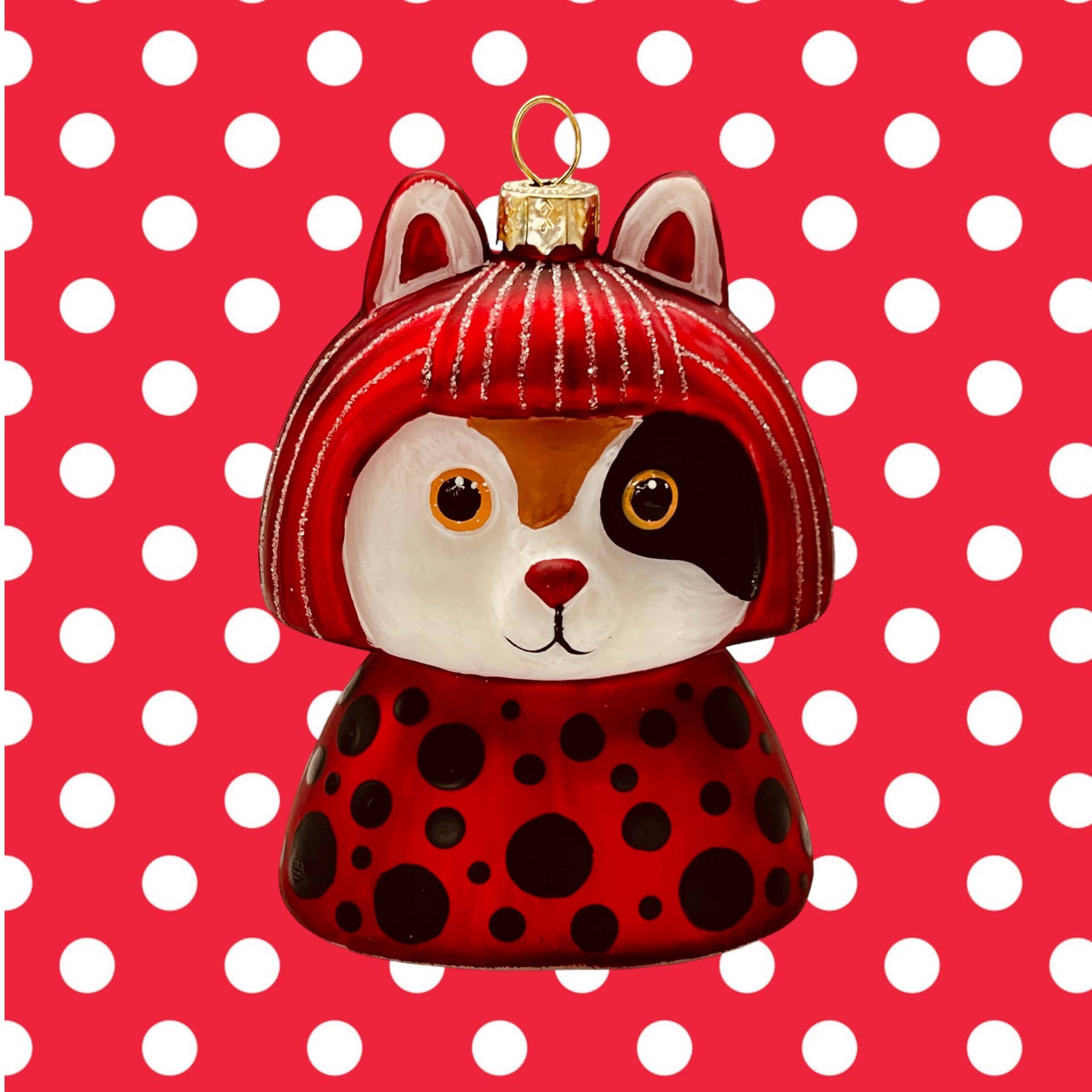 Yayoi Kusameow Calico Cat Glass Ornament — Museum Collection