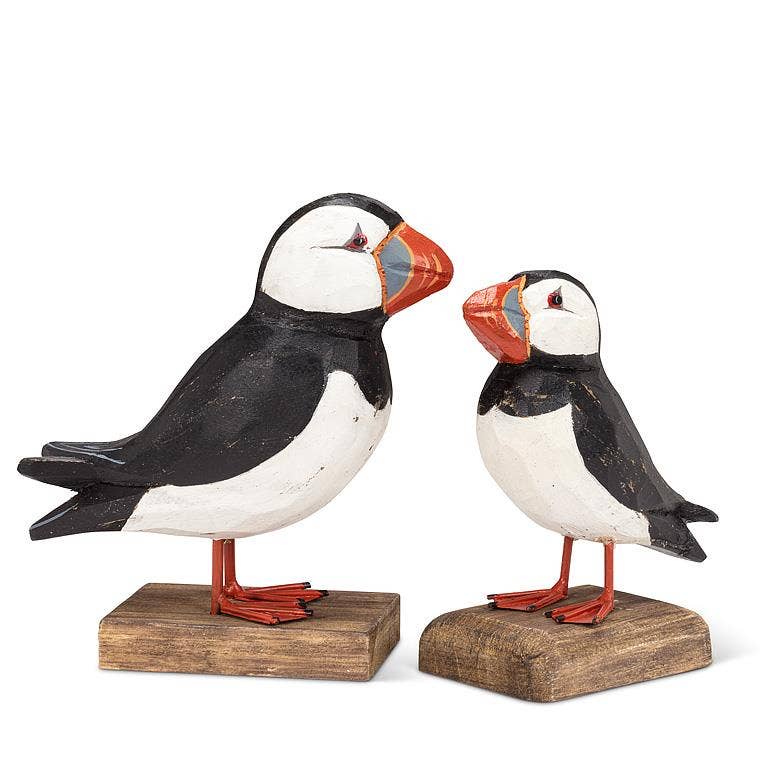 Small Carved Puffin on Base – 6.5"H