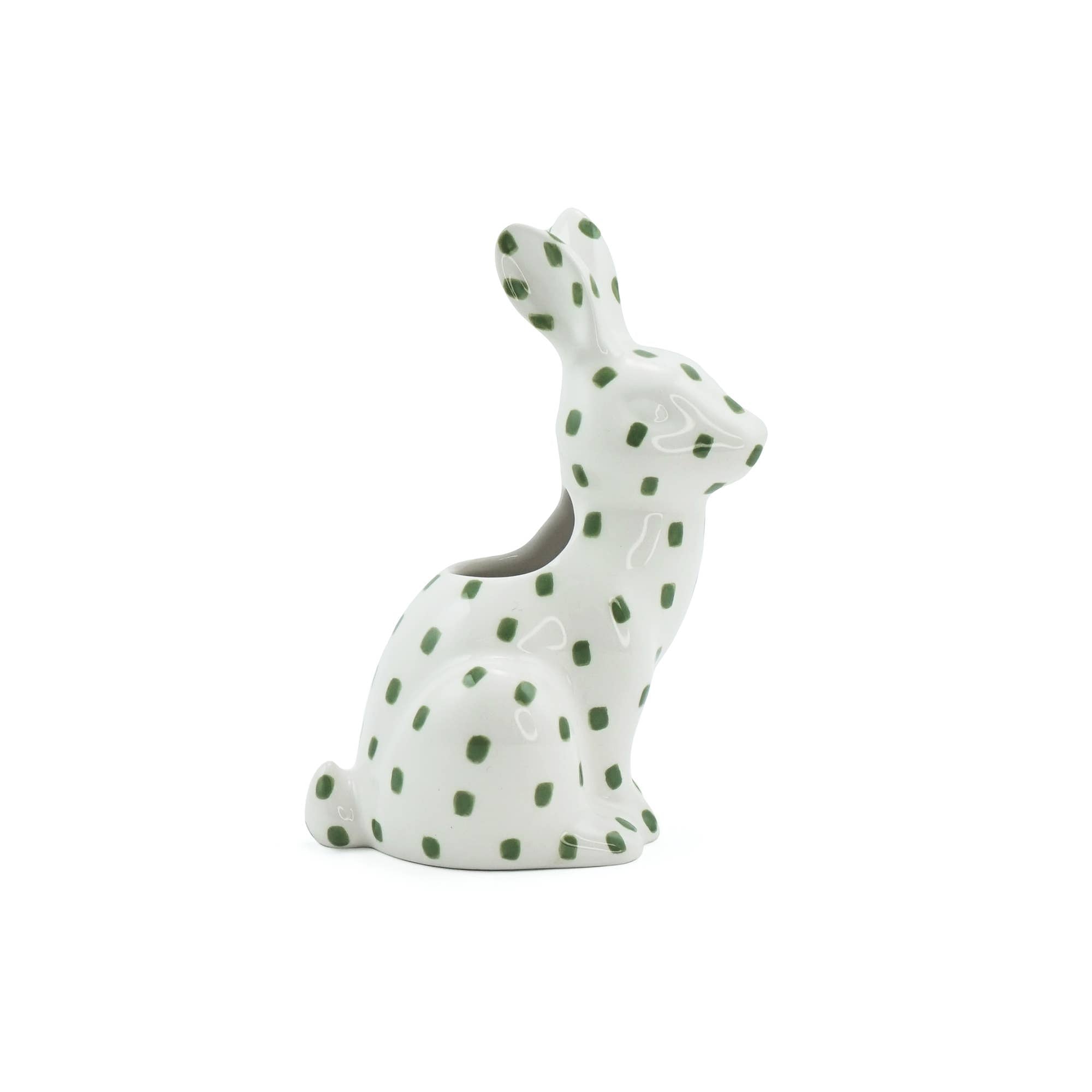 Woodland Hare Ceramic Vase – Green