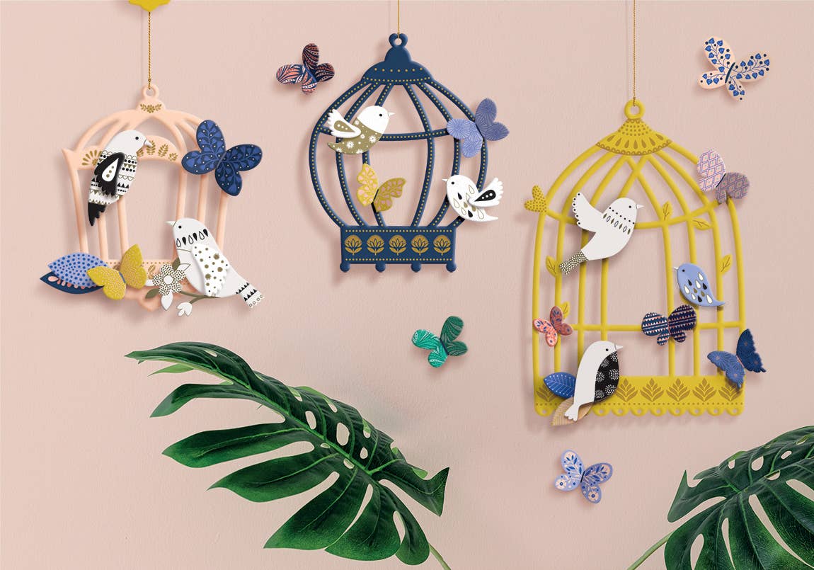 Bird House Creative Kit by Mon Petit Art | DIY Hanging Mobile | Ages 6+