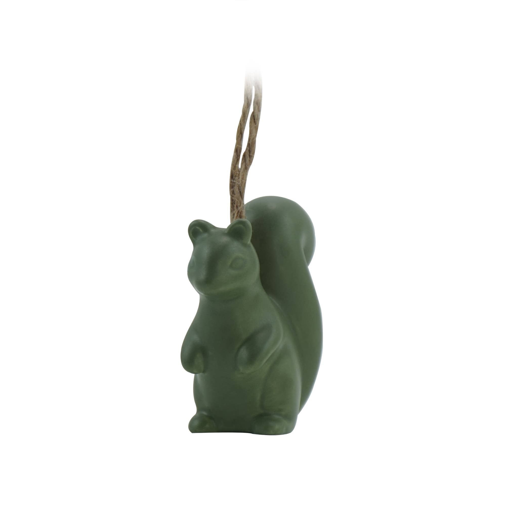 Woodland Folk “Green Squirrel” Ceramic Hanging Decoration