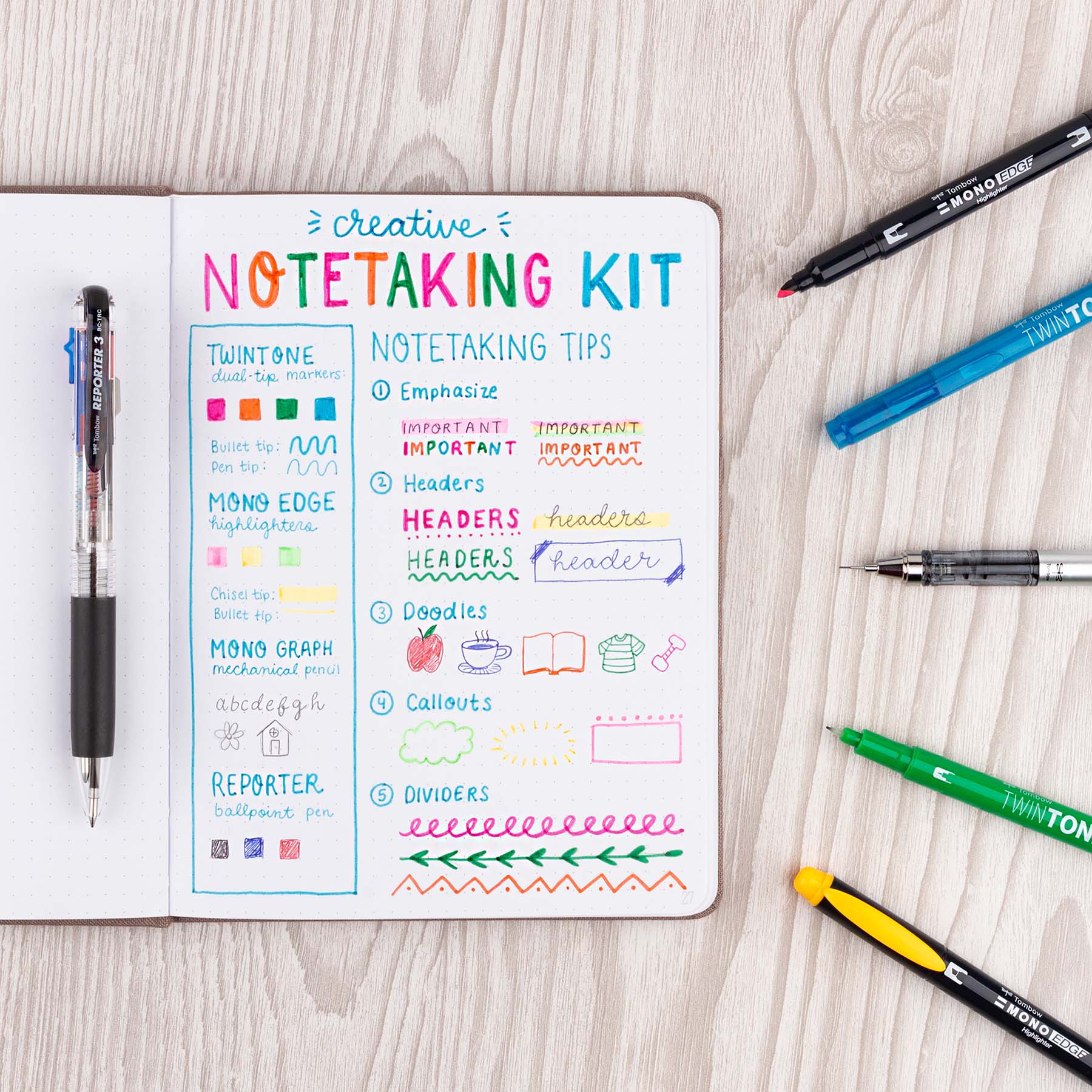 Tombow “Creative Notetaking” Kit