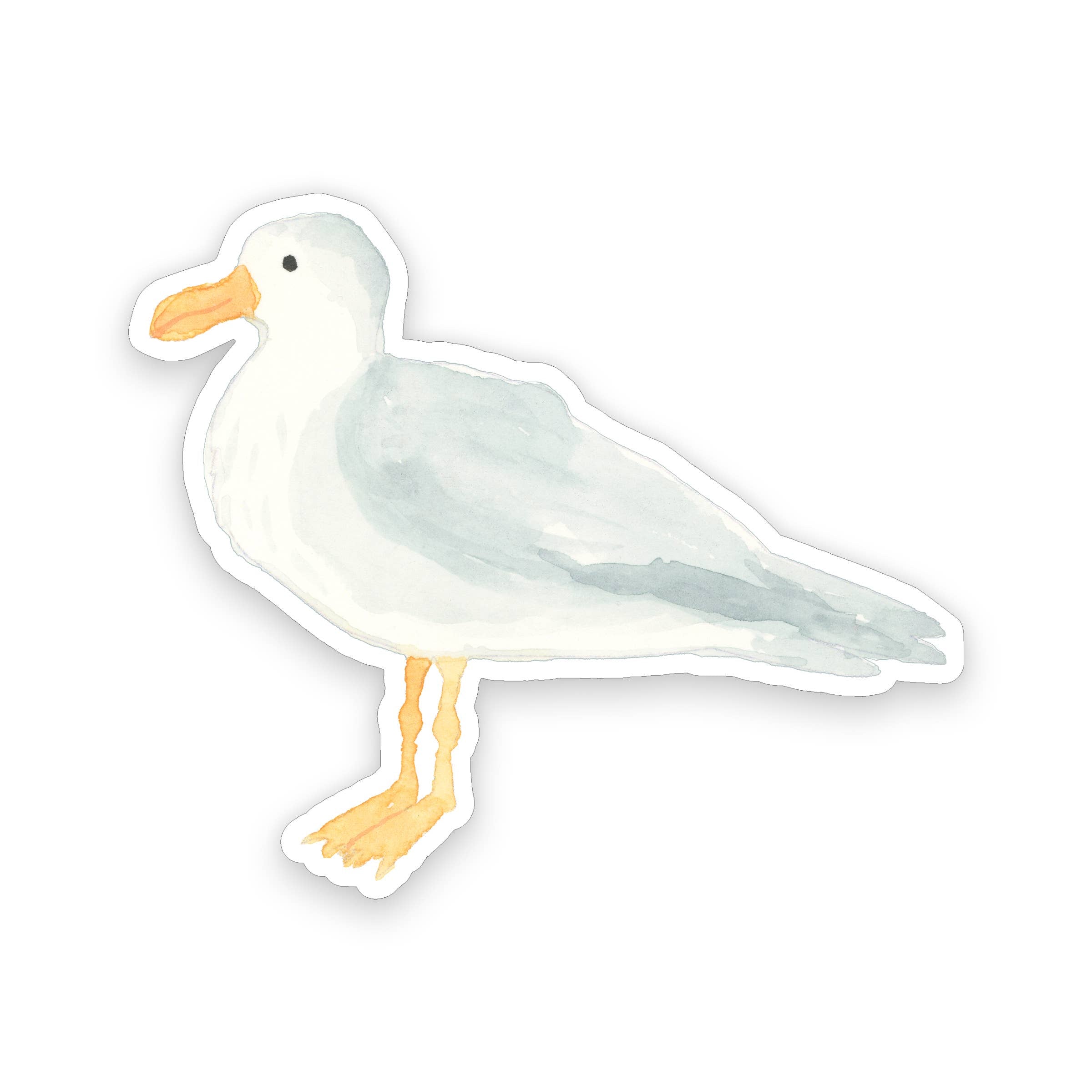 Watercolor Seagull Sticker — 2.5" × 3"
