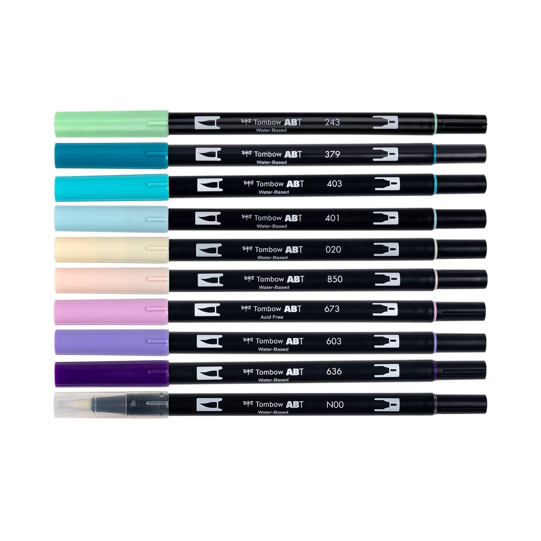 Tombow Dual Brush Pen Art Markers – Mermaids Palette (10-Pack)