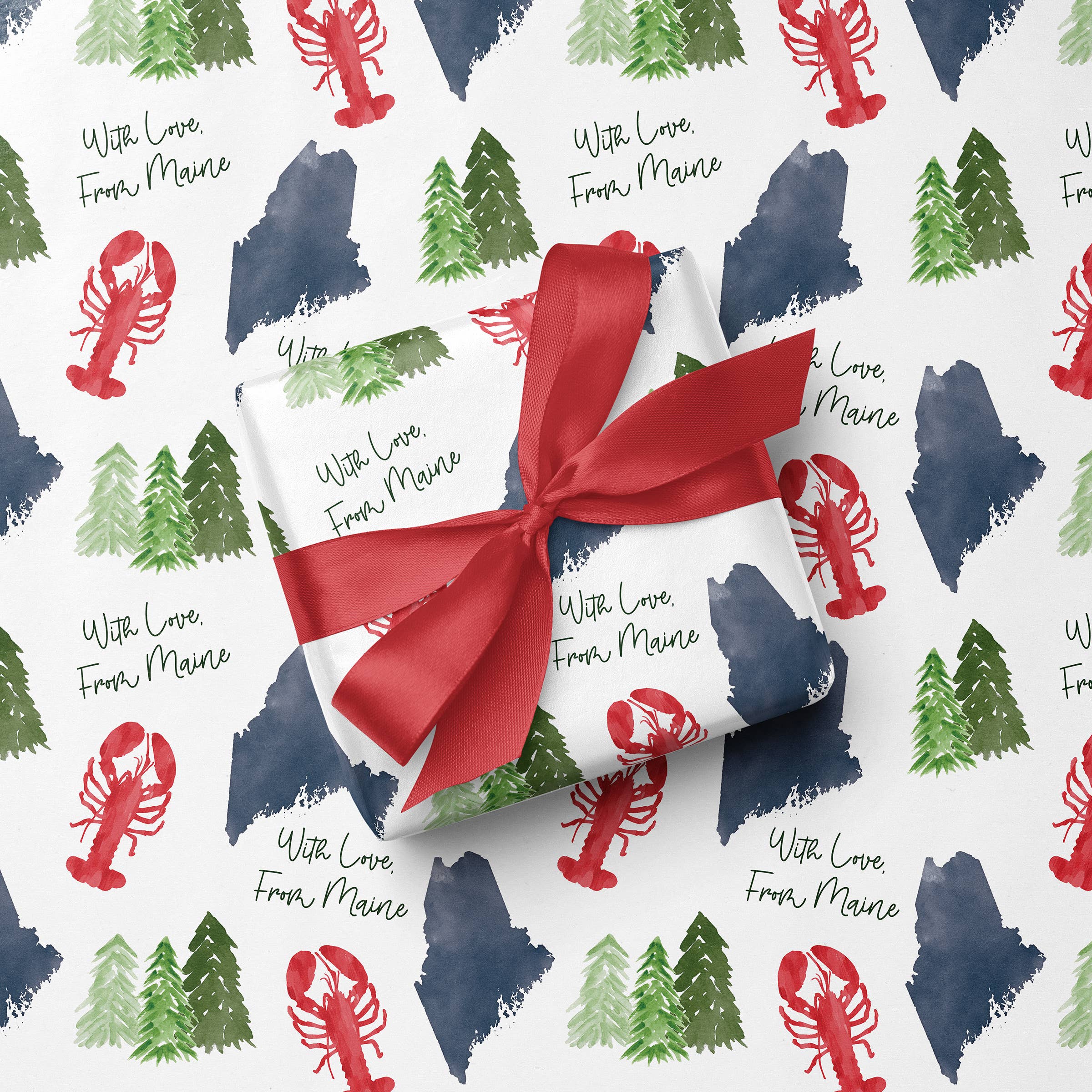 Maine Gift Wrap — “With Love, From Maine”