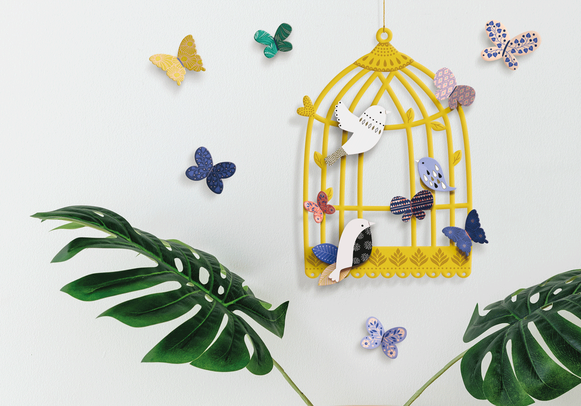 Bird House Creative Kit by Mon Petit Art | DIY Hanging Mobile | Ages 6+