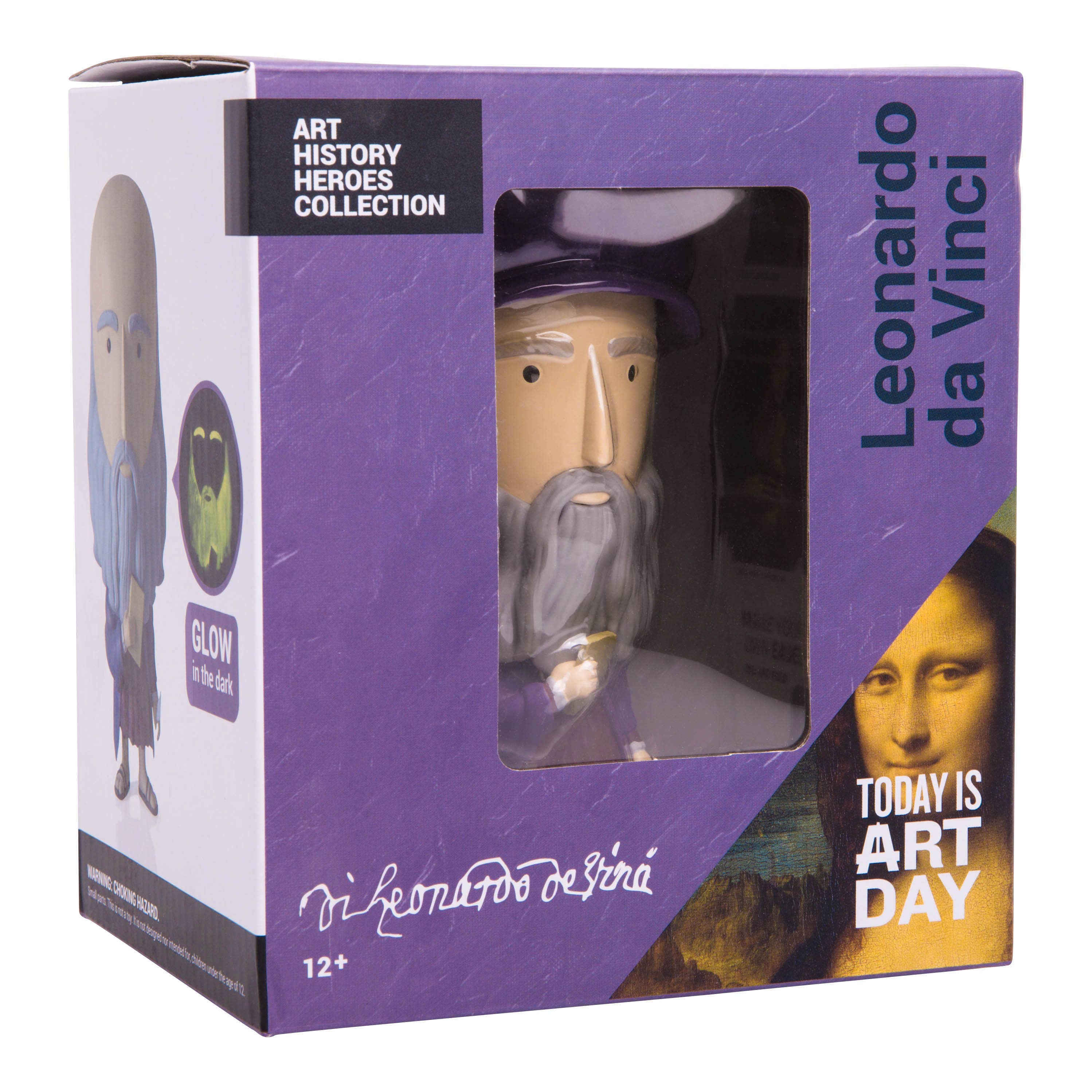Leonardo da Vinci Figurine | 5" Art History Collectible | Glow-in-the-Dark Features