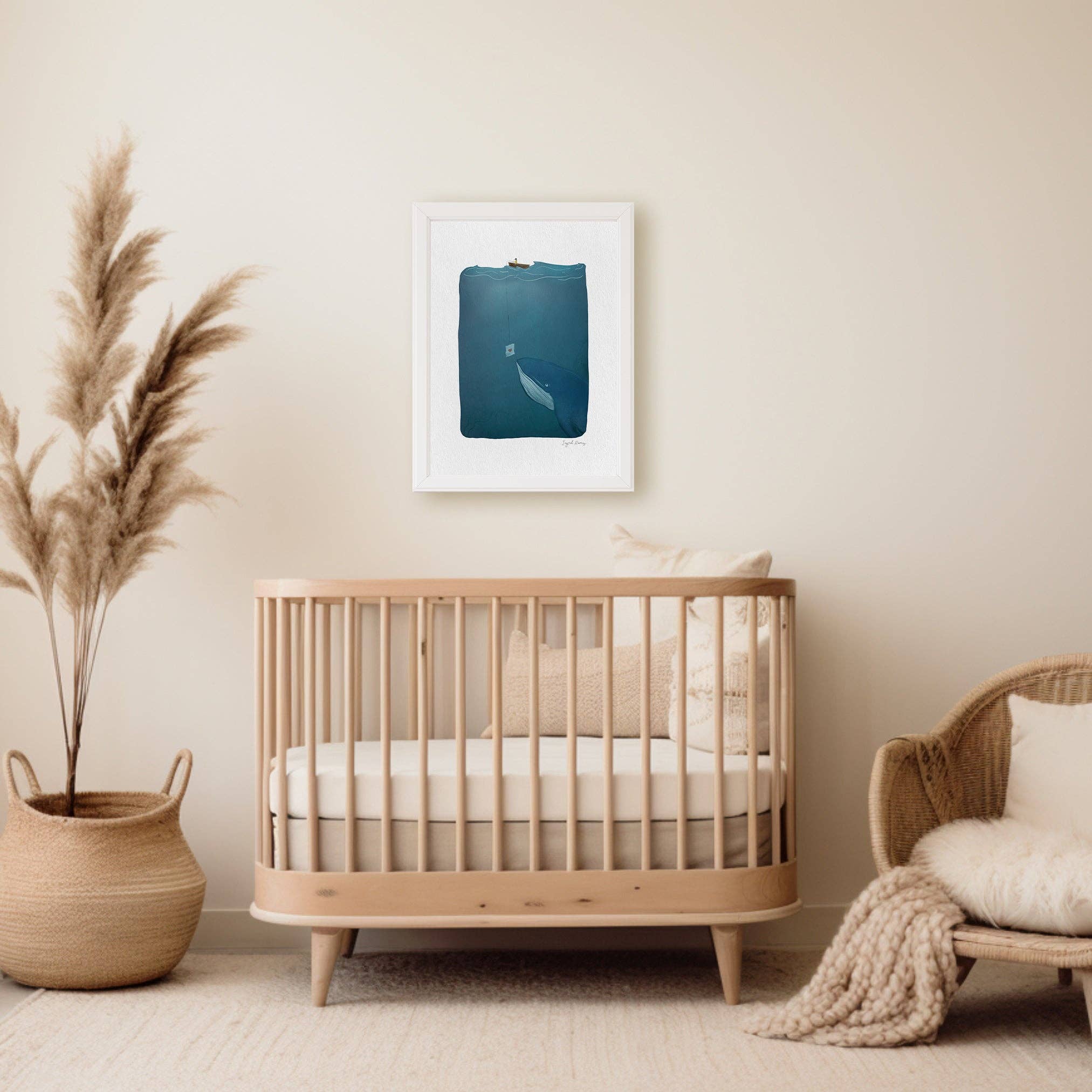 Love Note Whale Art Print 11 x 14