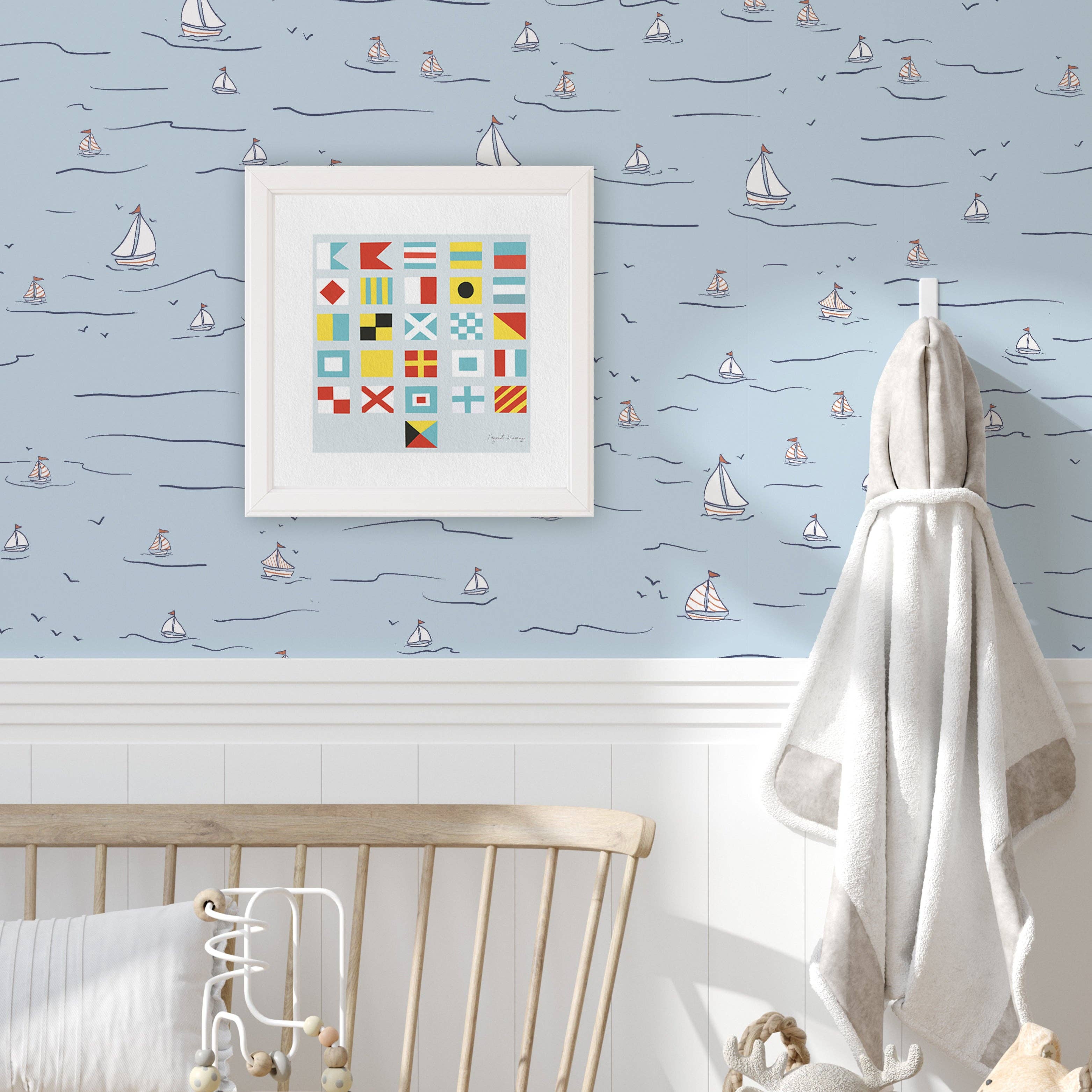 Nautical Alphabet Art Print 12 x 12
