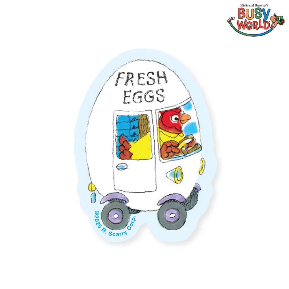 3P4 × Richard Scarry® – Egg Car Vinyl Sticker