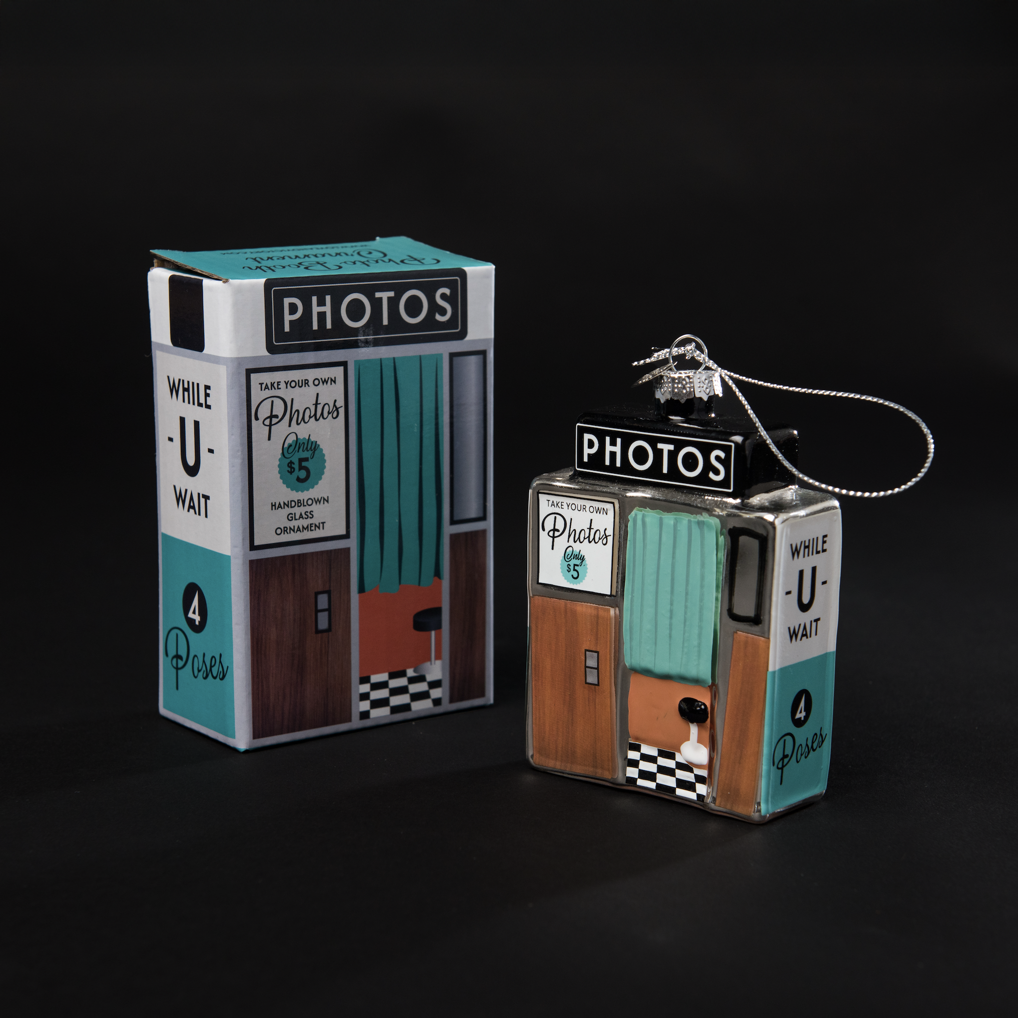Photo Booth Holiday Ornament — Hand-Blown Glass