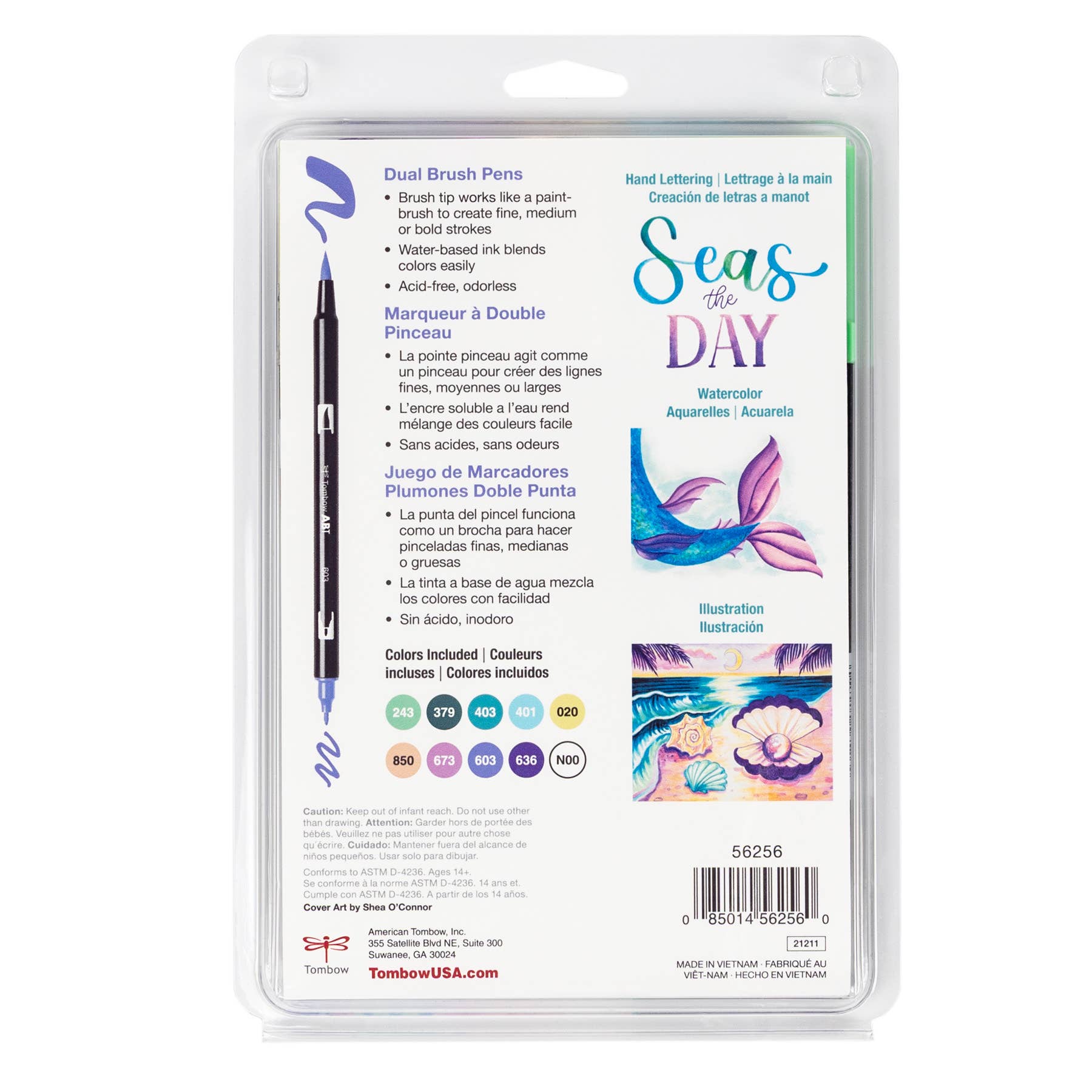 Tombow Dual Brush Pen Art Markers – Mermaids Palette (10-Pack)