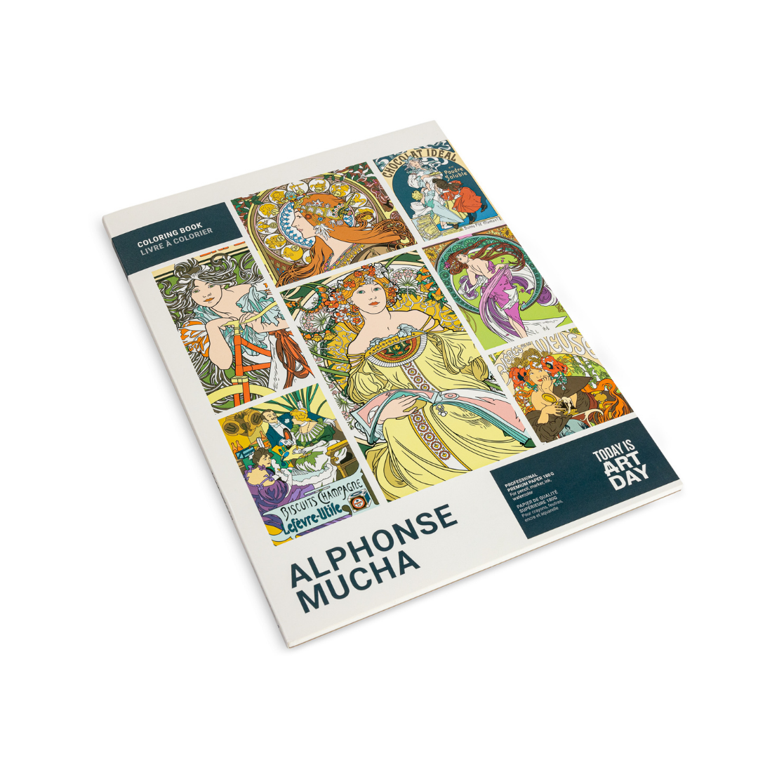 Alphonse Mucha Coloring Book | 12 Art Nouveau Masterpieces | Thick Premium Paper