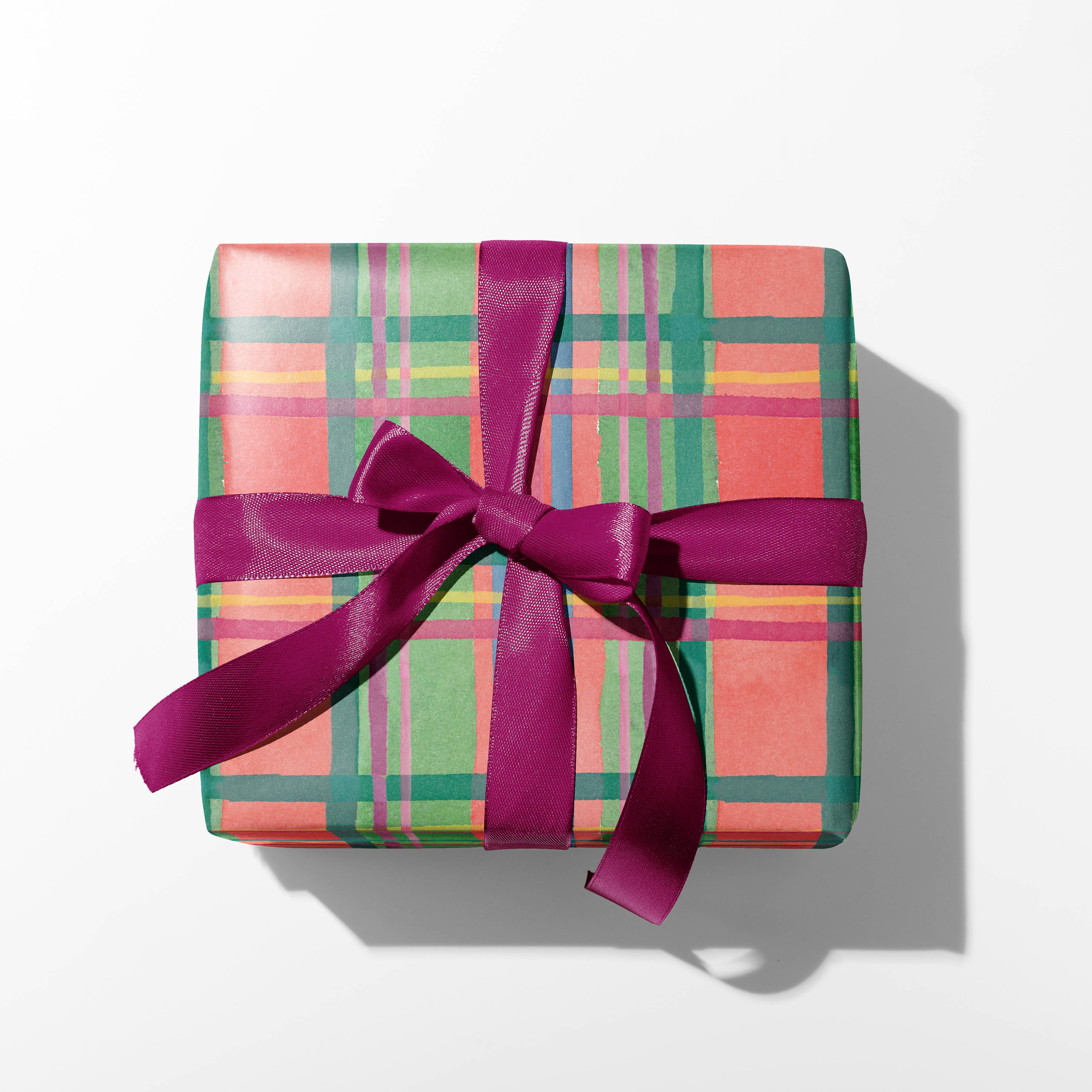 Watercolor Holiday Plaid Gift Wrap — Traditional Holiday - Set of 3 Sheets