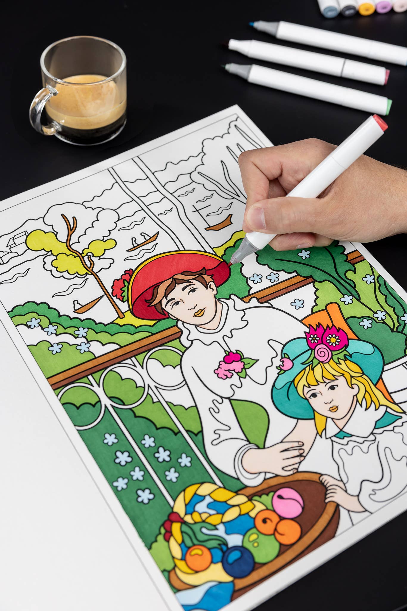 Impressionist Masterpieces Coloring Book | 12 Paintings by Monet, Renoir, Degas | Premium Thick Paper