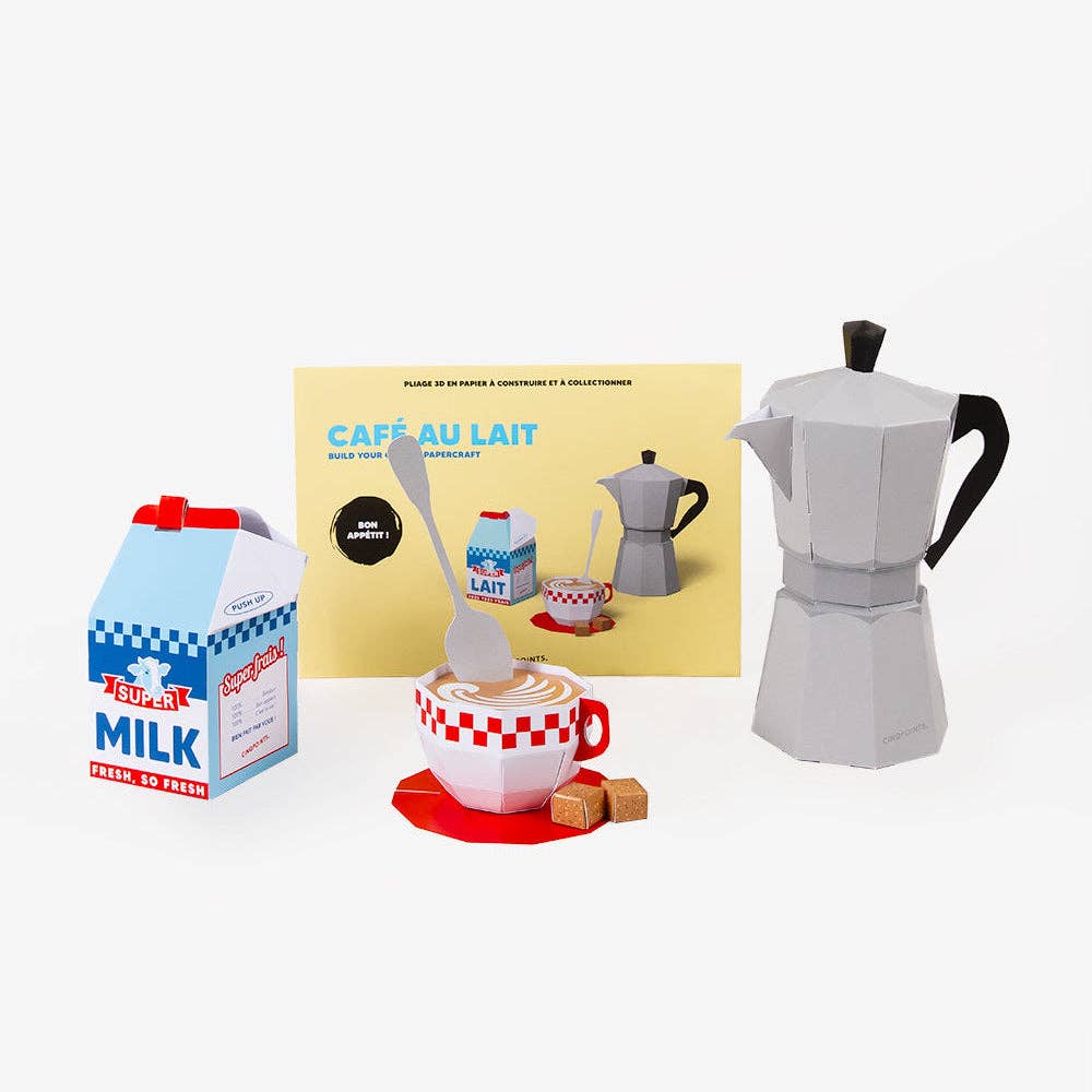 3D Paperfood Café au Lait by Cinqpoints | DIY Paper Model | Eco-Friendly