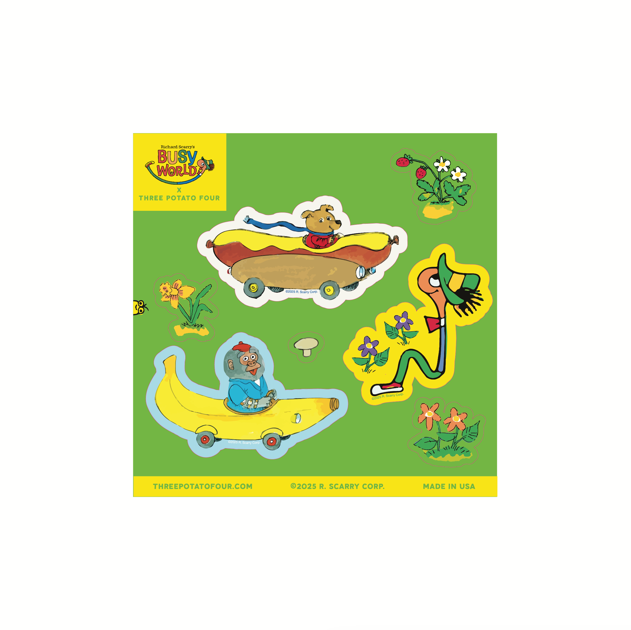 3P4 × Richard Scarry® “Busytown” Sticker Sheet #2