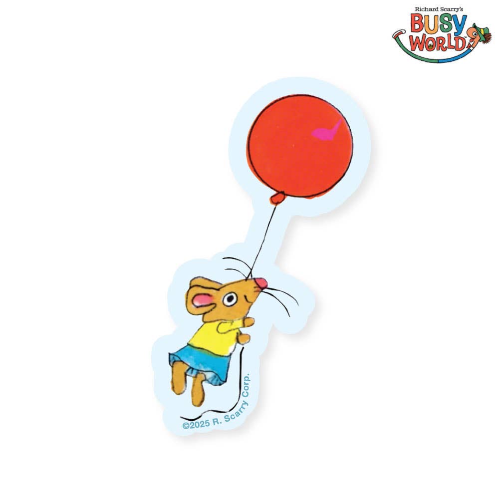 3P4 × Richard Scarry® – Mouse Balloon Vinyl Sticker