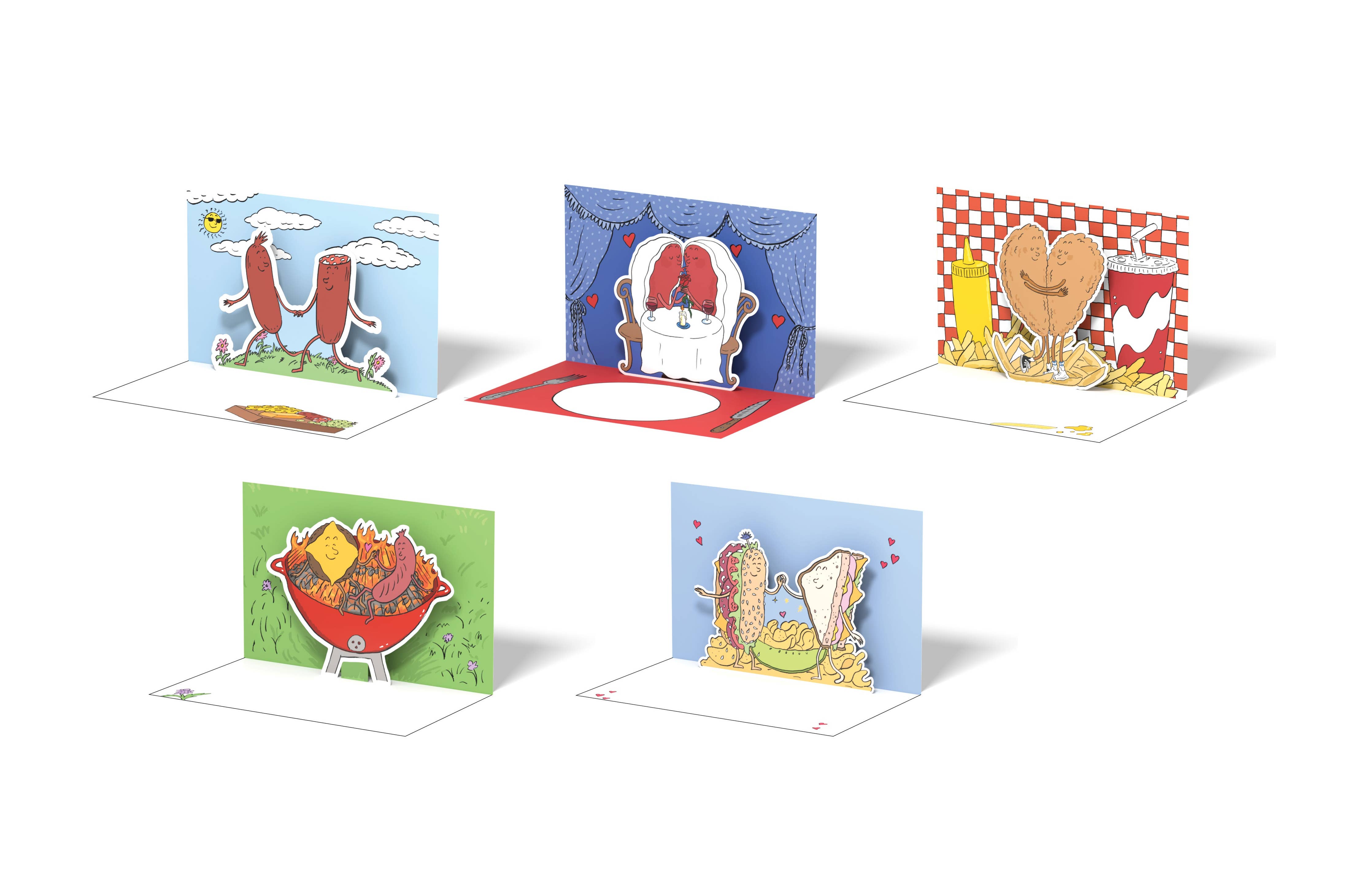 Meat Cute Pop-Up Notecard Set