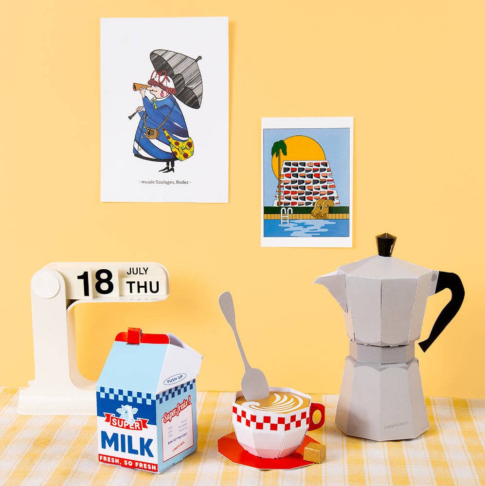 3D Paperfood Café au Lait by Cinqpoints | DIY Paper Model | Eco-Friendly