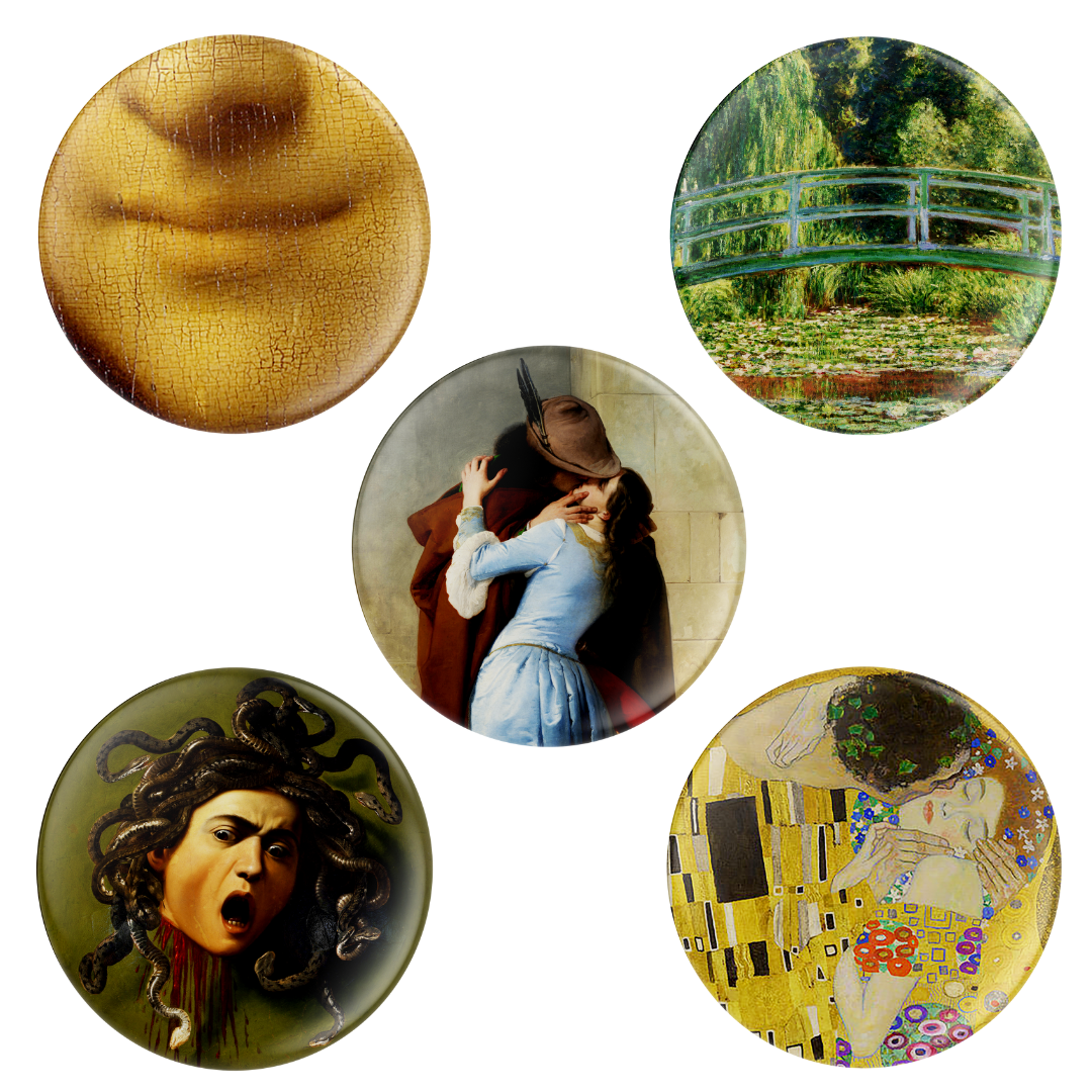 Masterpieces Art Buttons — 20 Designs
