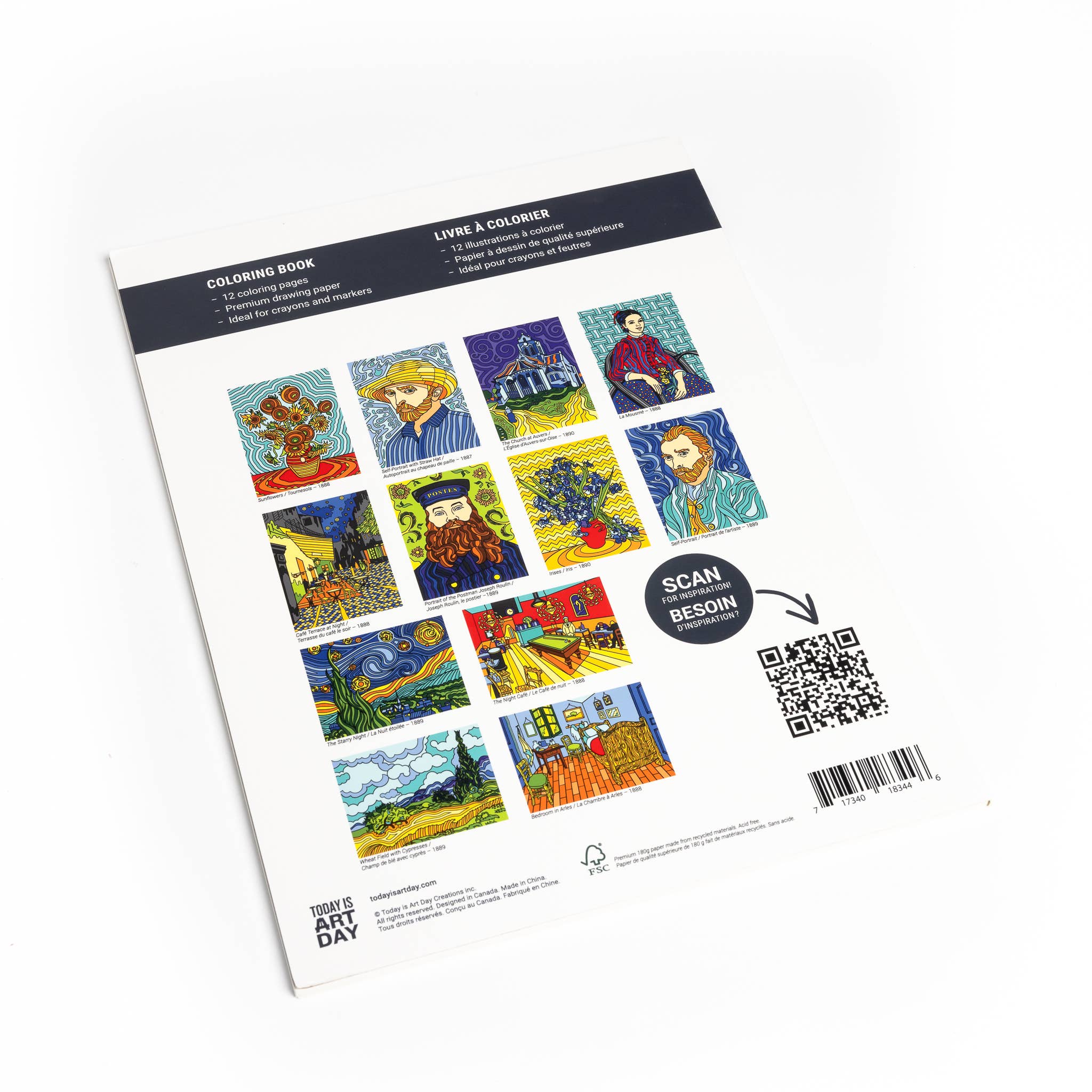 Van Gogh Coloring Book | 12 Masterpieces | Thick Premium Paper for Any Medium