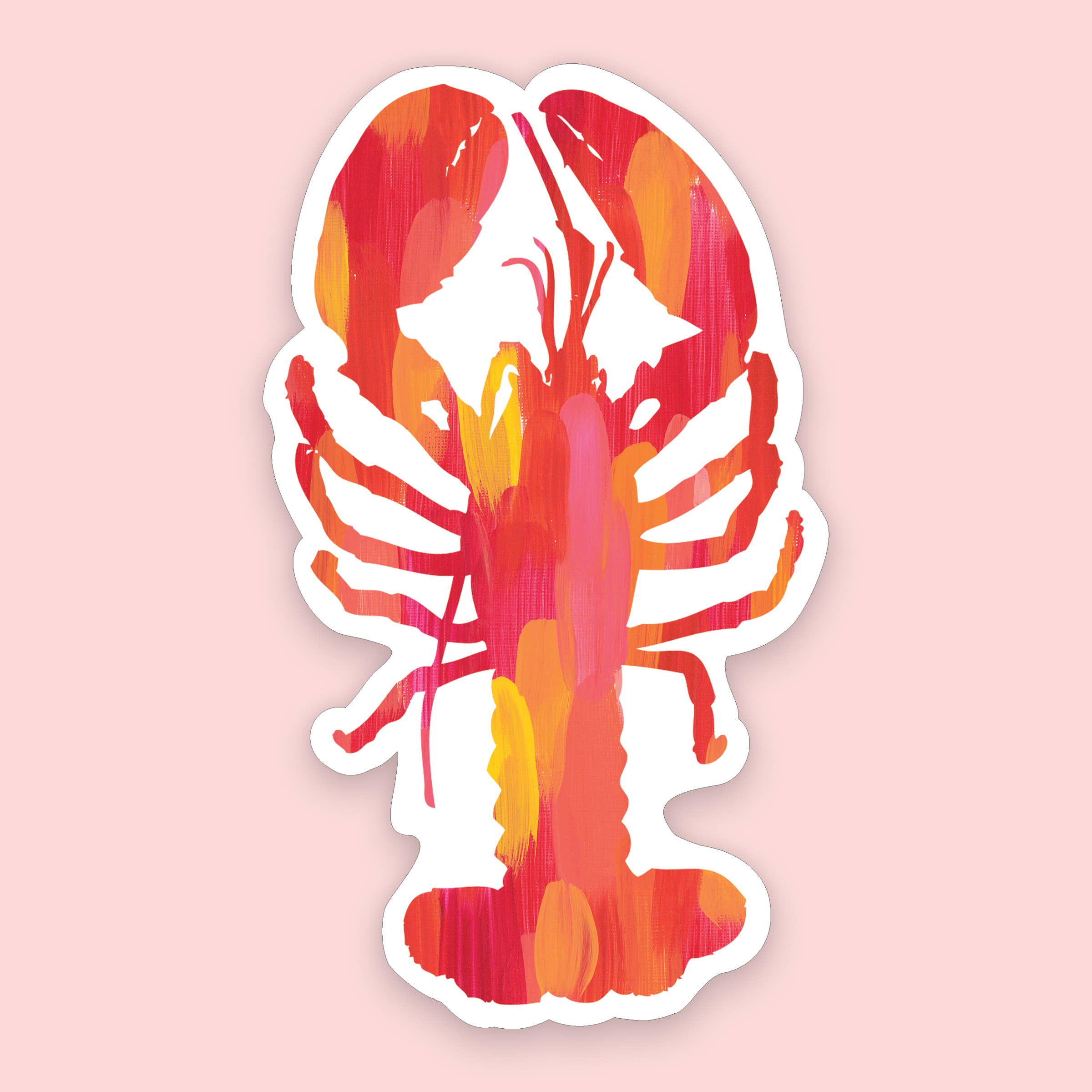 Red & Yellow Lobster Sticker — 1.75" × 3"