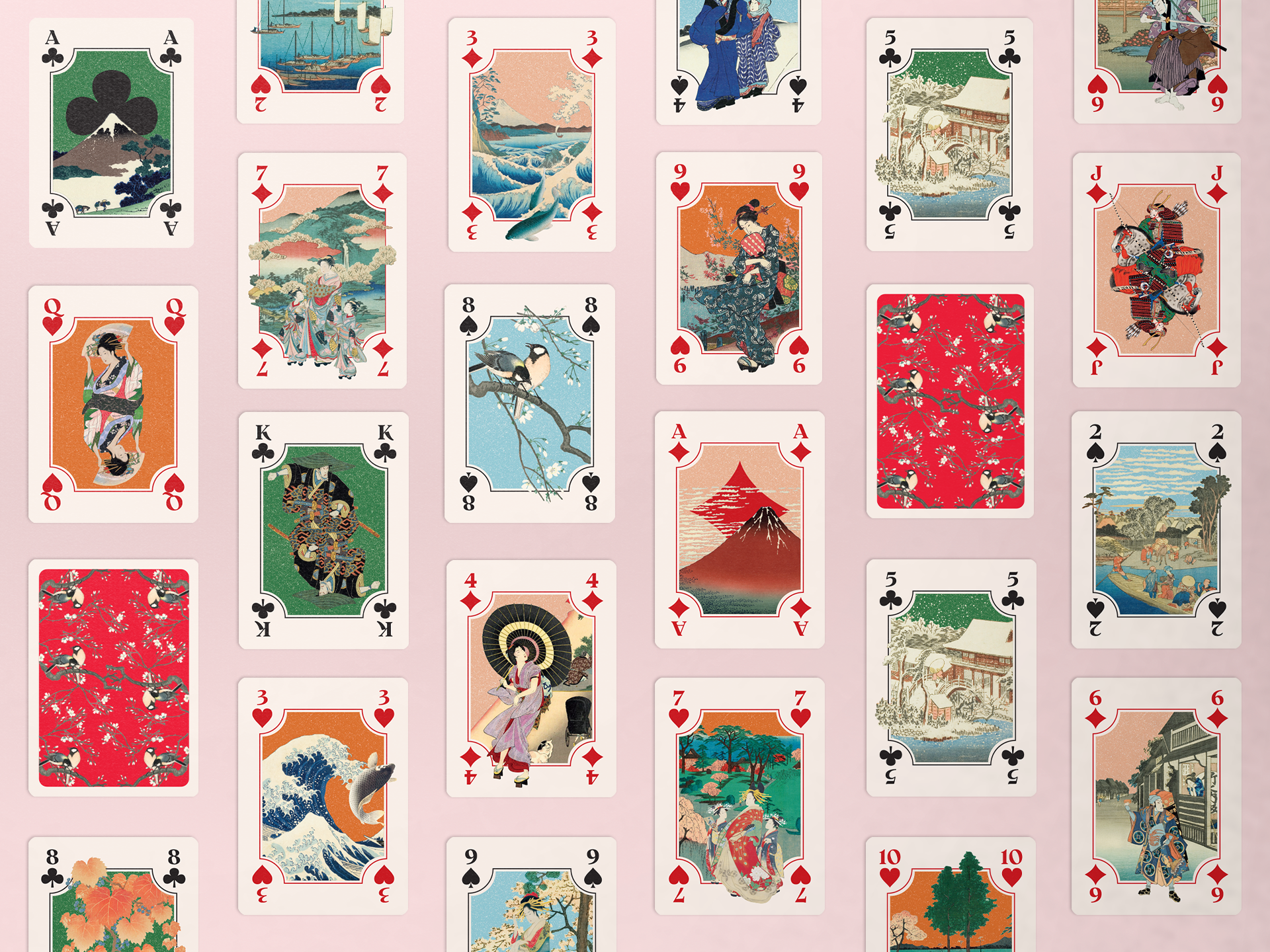 Japanese Prints Playing Cards by Mon Petit Art | 54-Card Deck | Poker Size