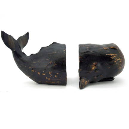 Sperm Whale Bookends — Available in Black or Teal