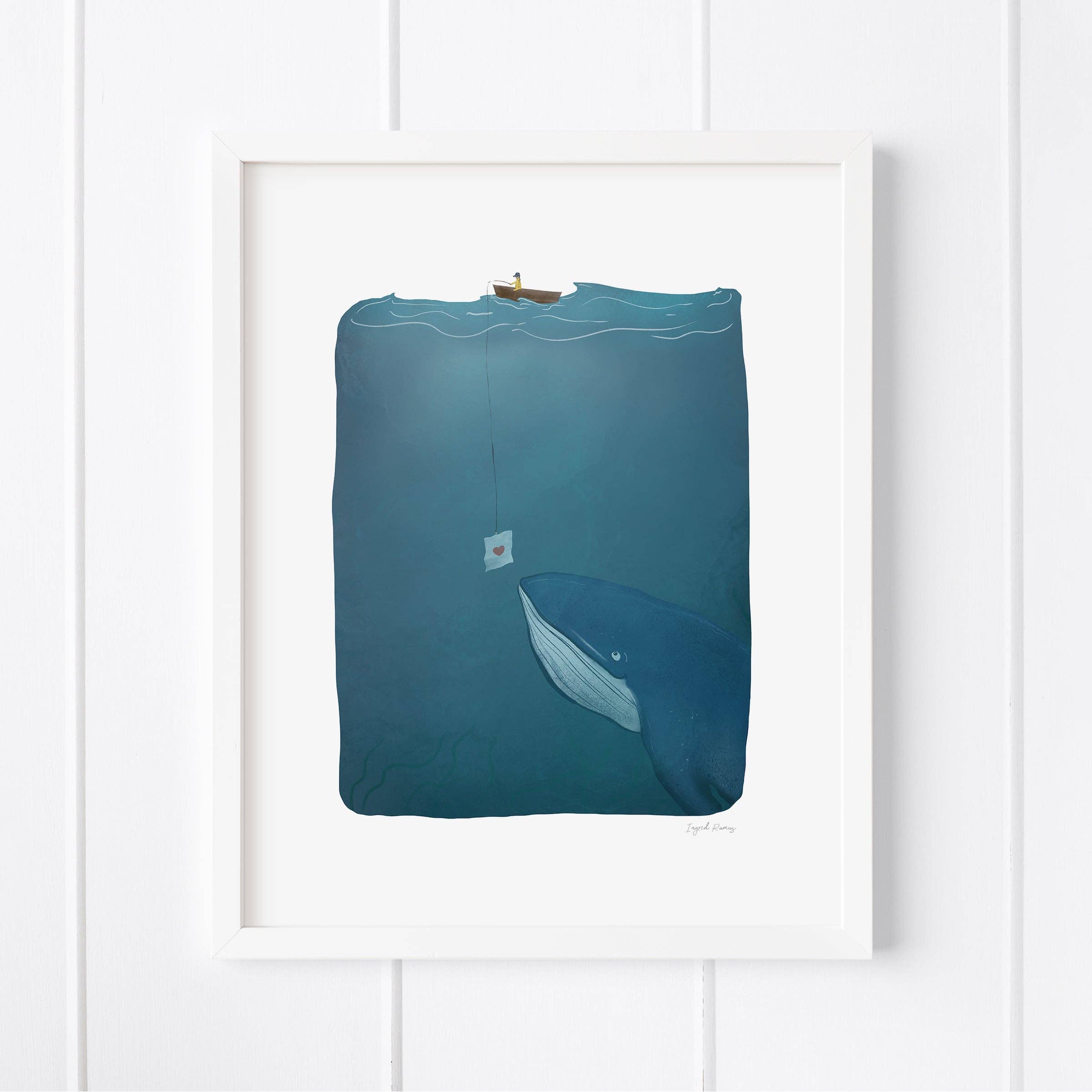 Love Note Whale Art Print 11 x 14