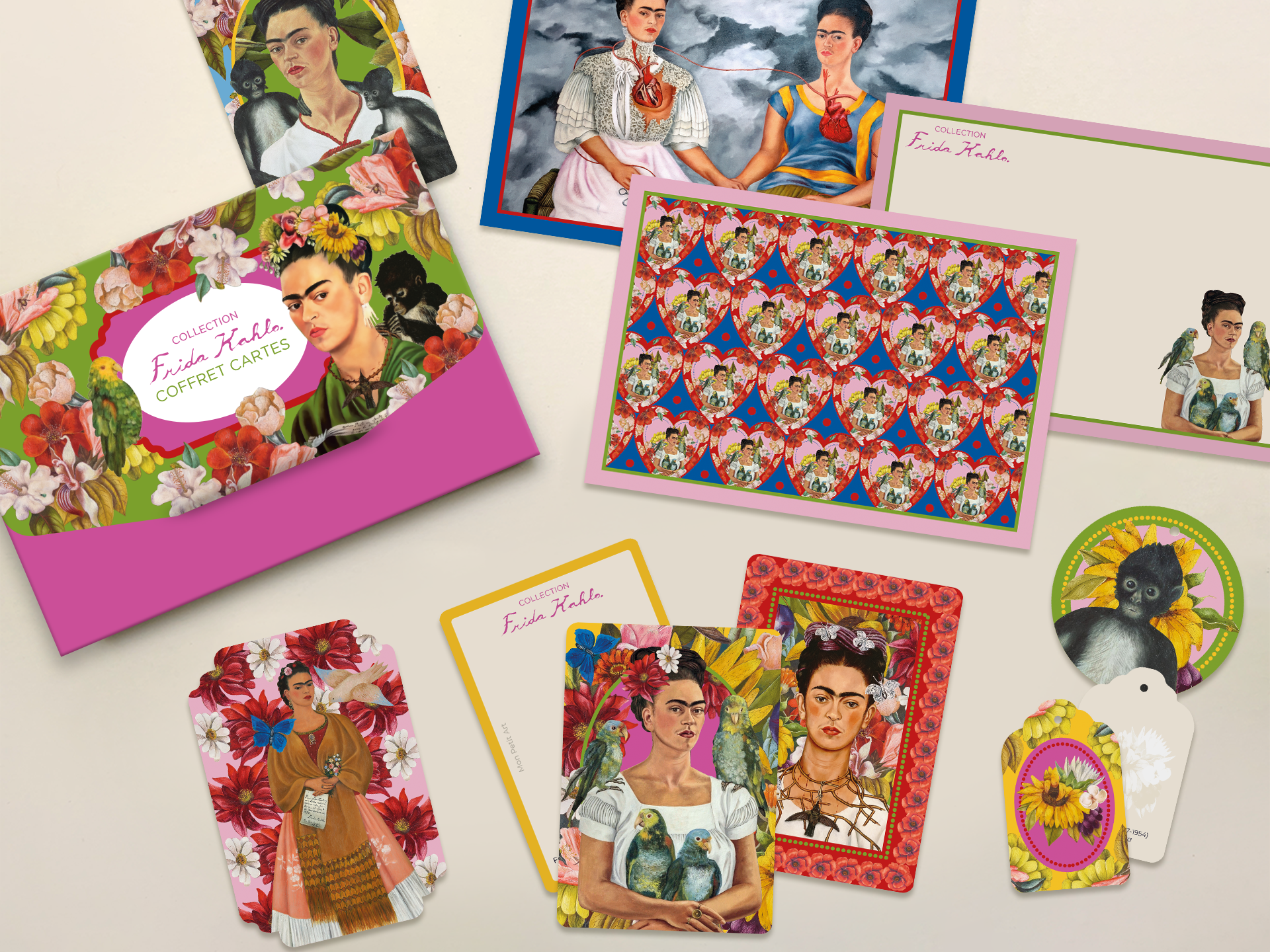 Frida Kahlo Stationery Set by Mon Petit Art | 15 Cards & Labels