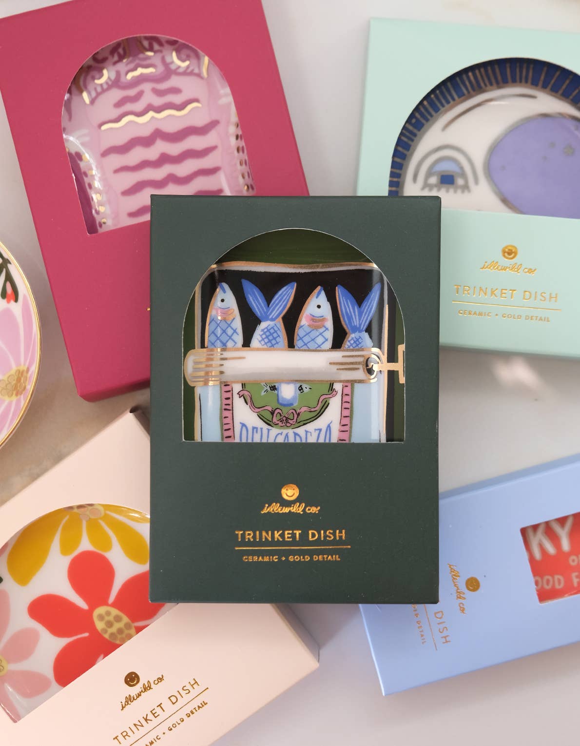 Oysters Porcelain Trinket Dish — Gold-Trimmed