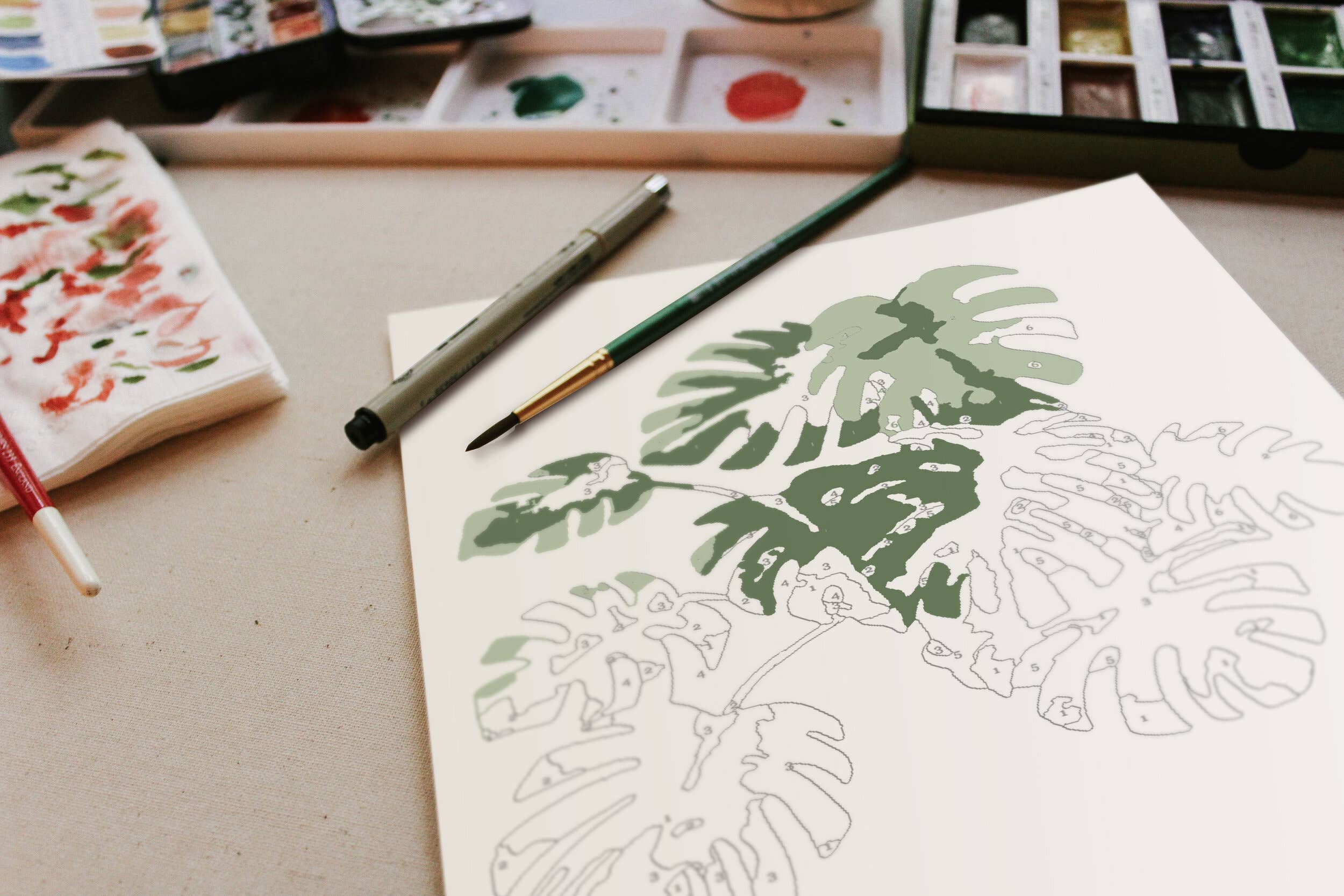 Tropical Plants Paint By Numbers Kit
