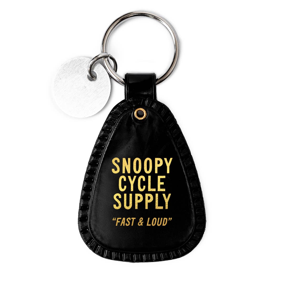 3P4 × Peanuts® “Snoopy Motorcycle” Saddle Keychain