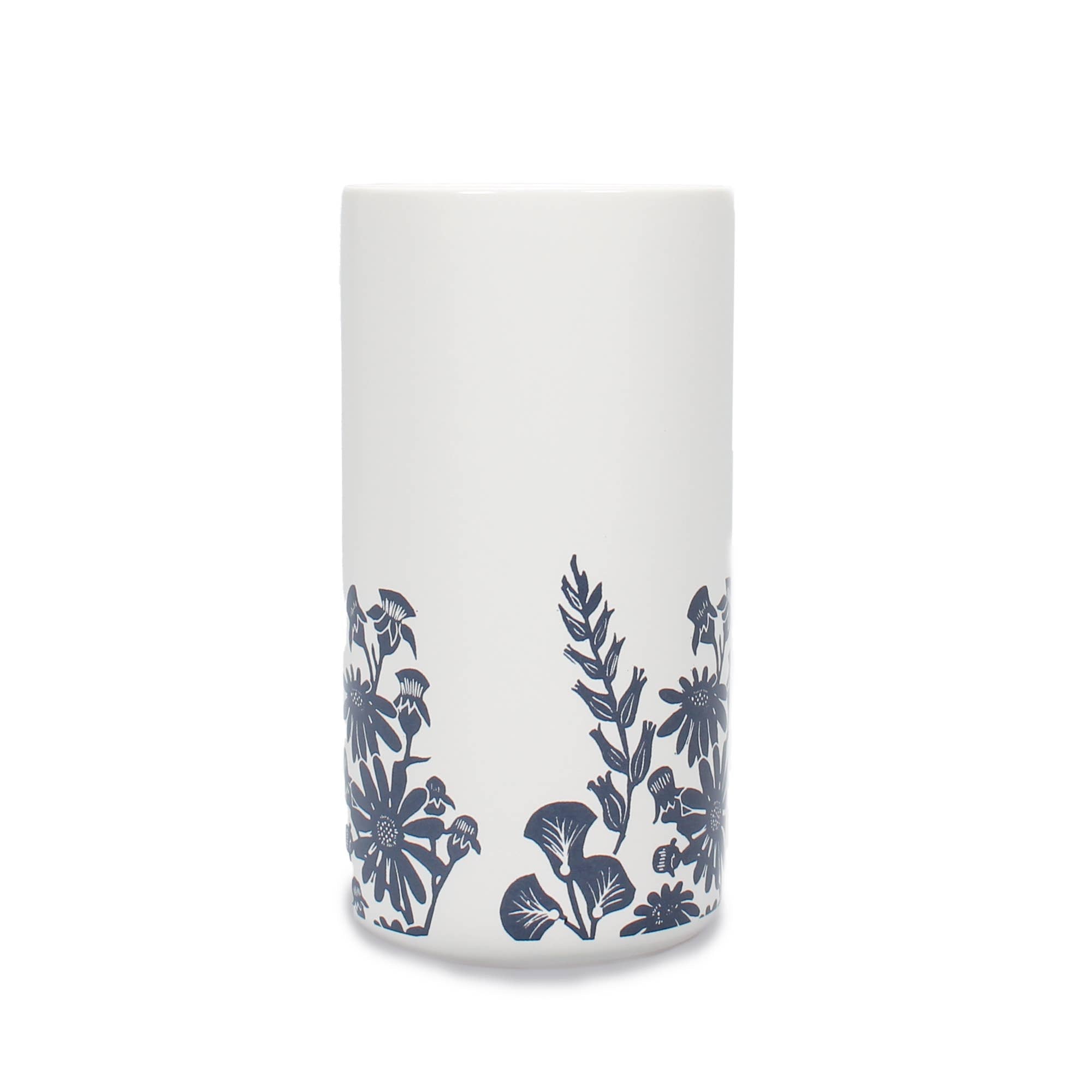 Kate Heiss “Woodland Songbird” Ceramic Vase (Navy)