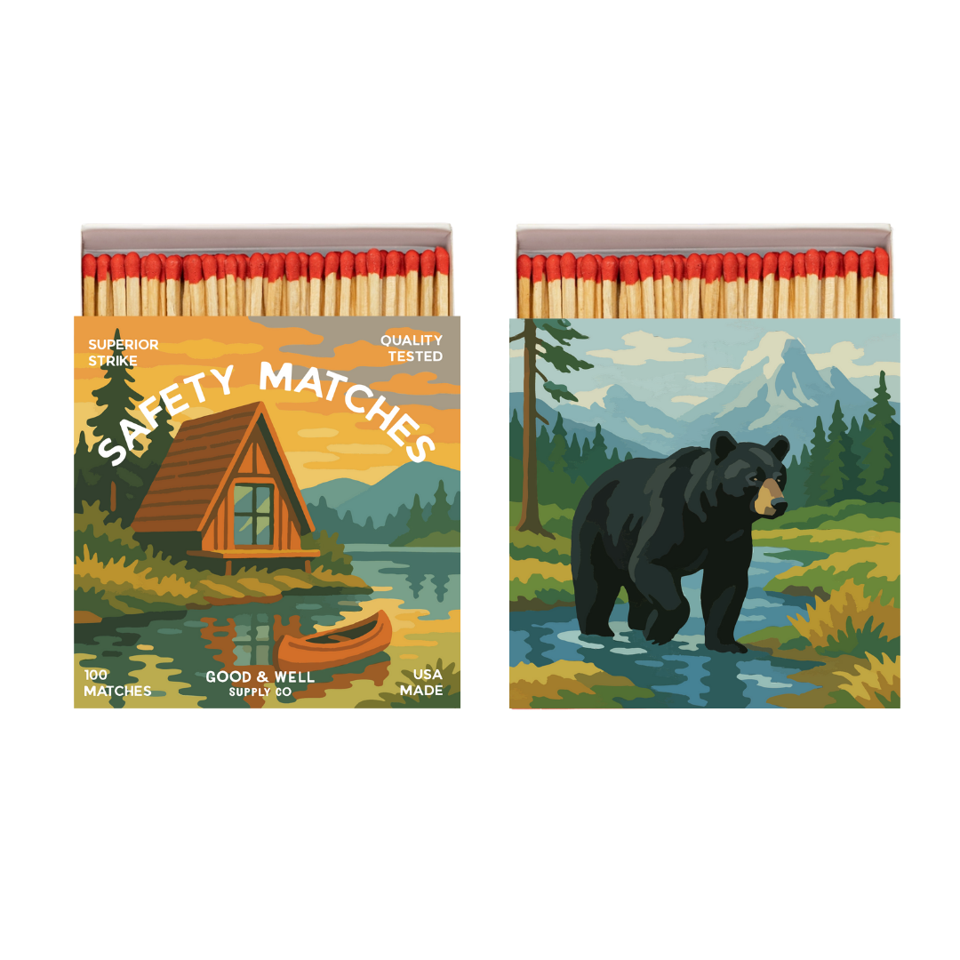 A-Frame Cabin & Bear Matchbox Paint By Number Collection